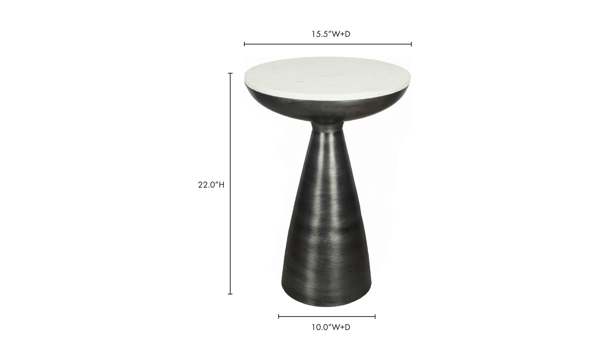 15.5" White Marble Side Table