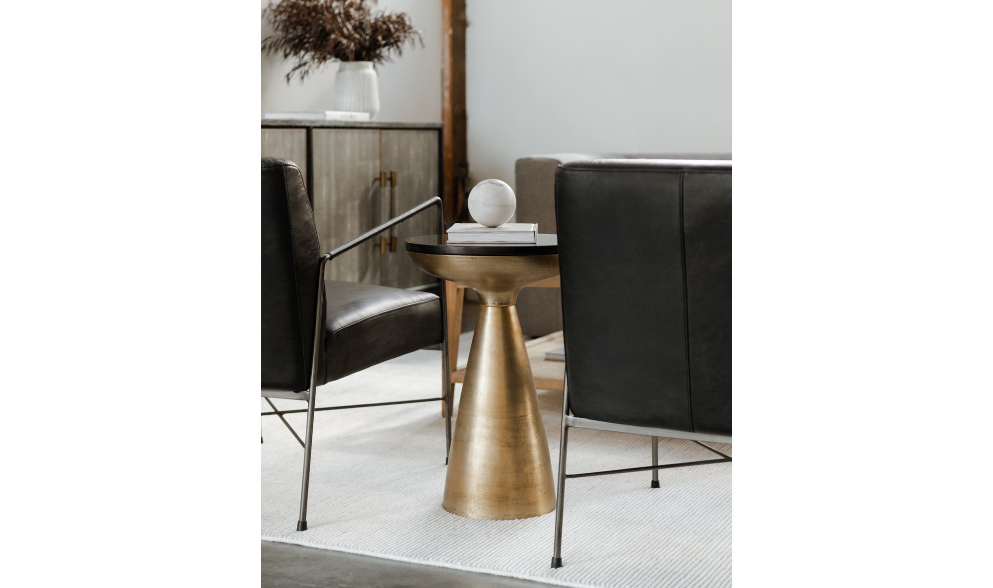 15.5" Brass Aluminum Side Table