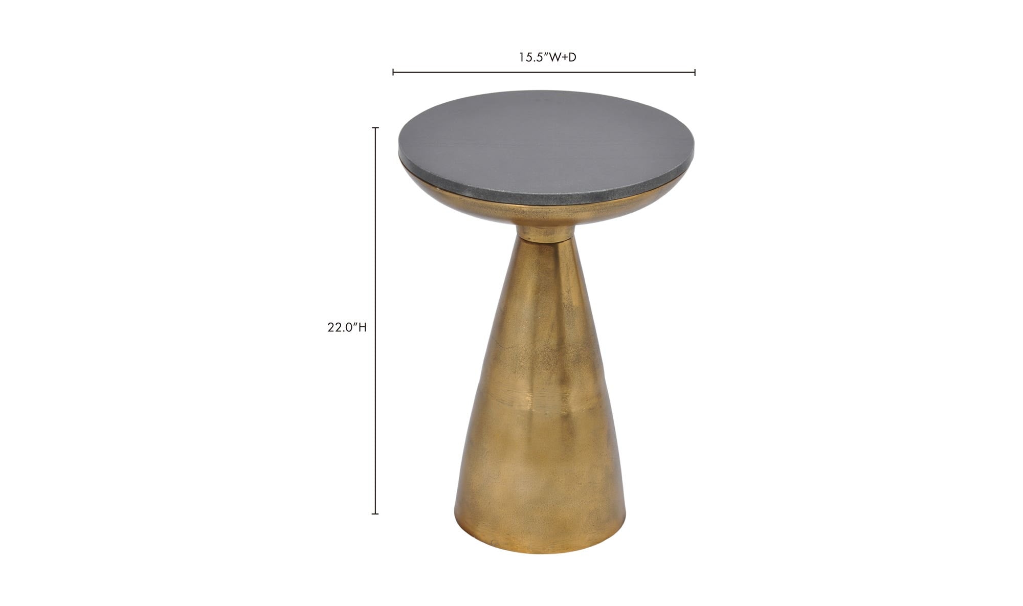15.5" Brass Aluminum Side Table