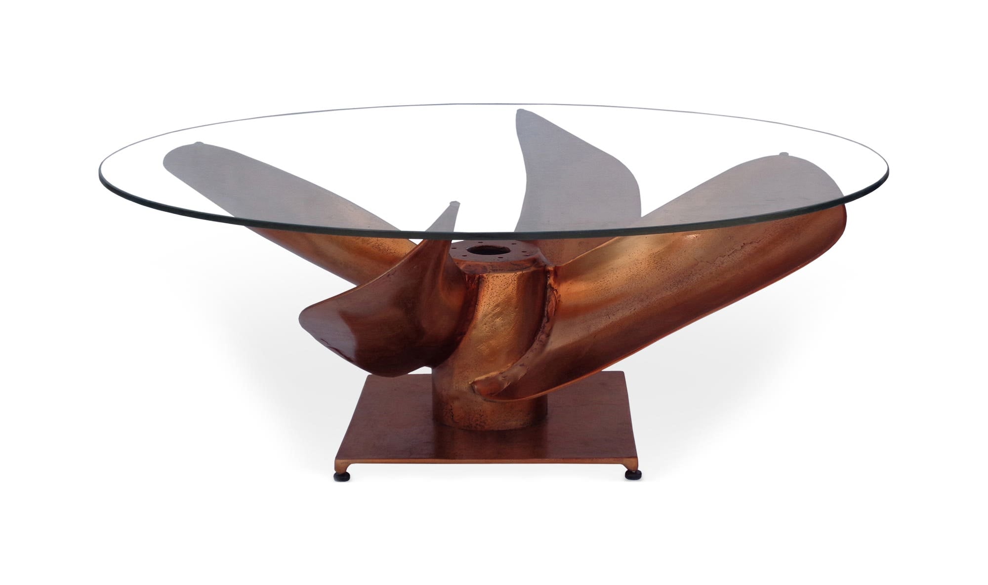 35.5" Copper Aluminum Coffee Table