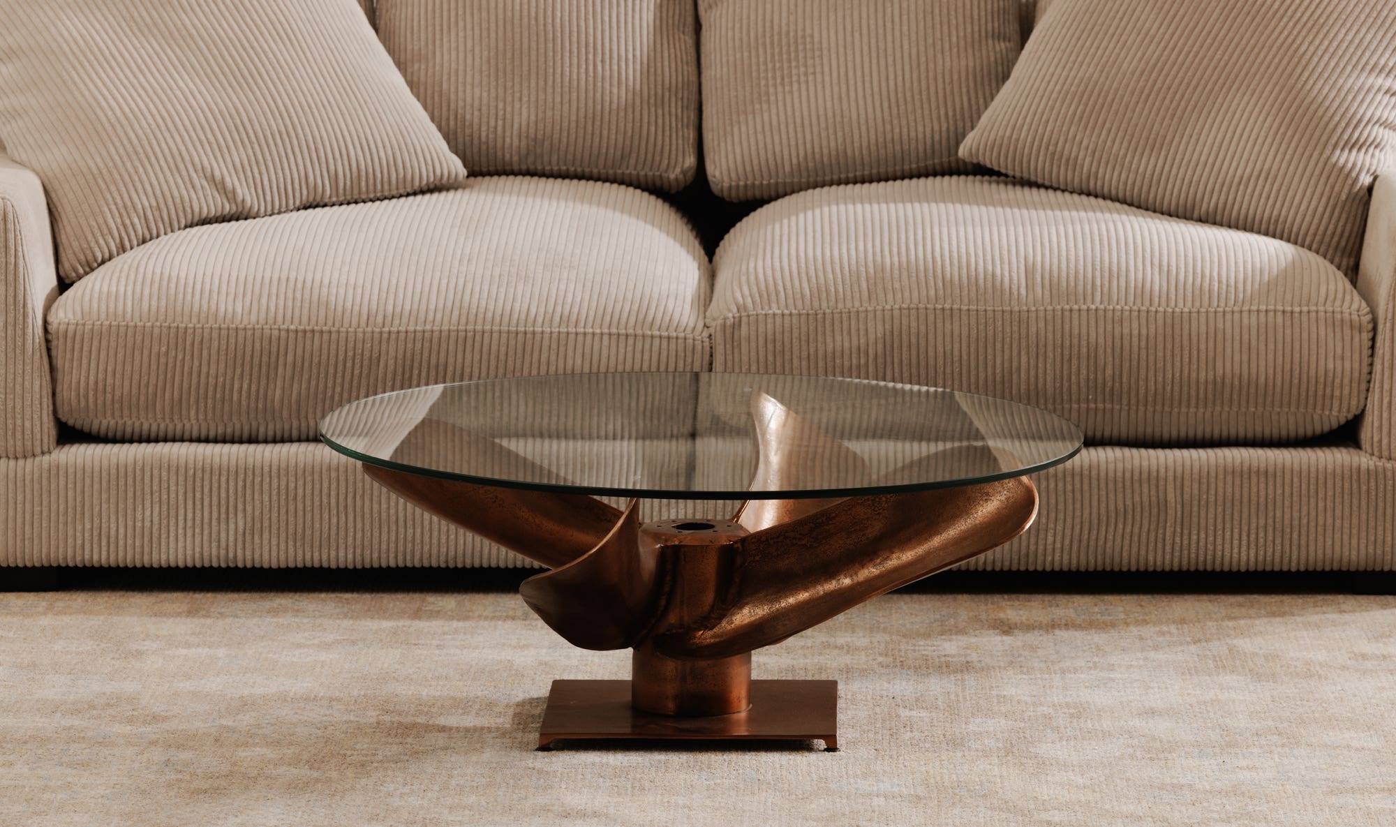 35.5" Copper Aluminum Coffee Table