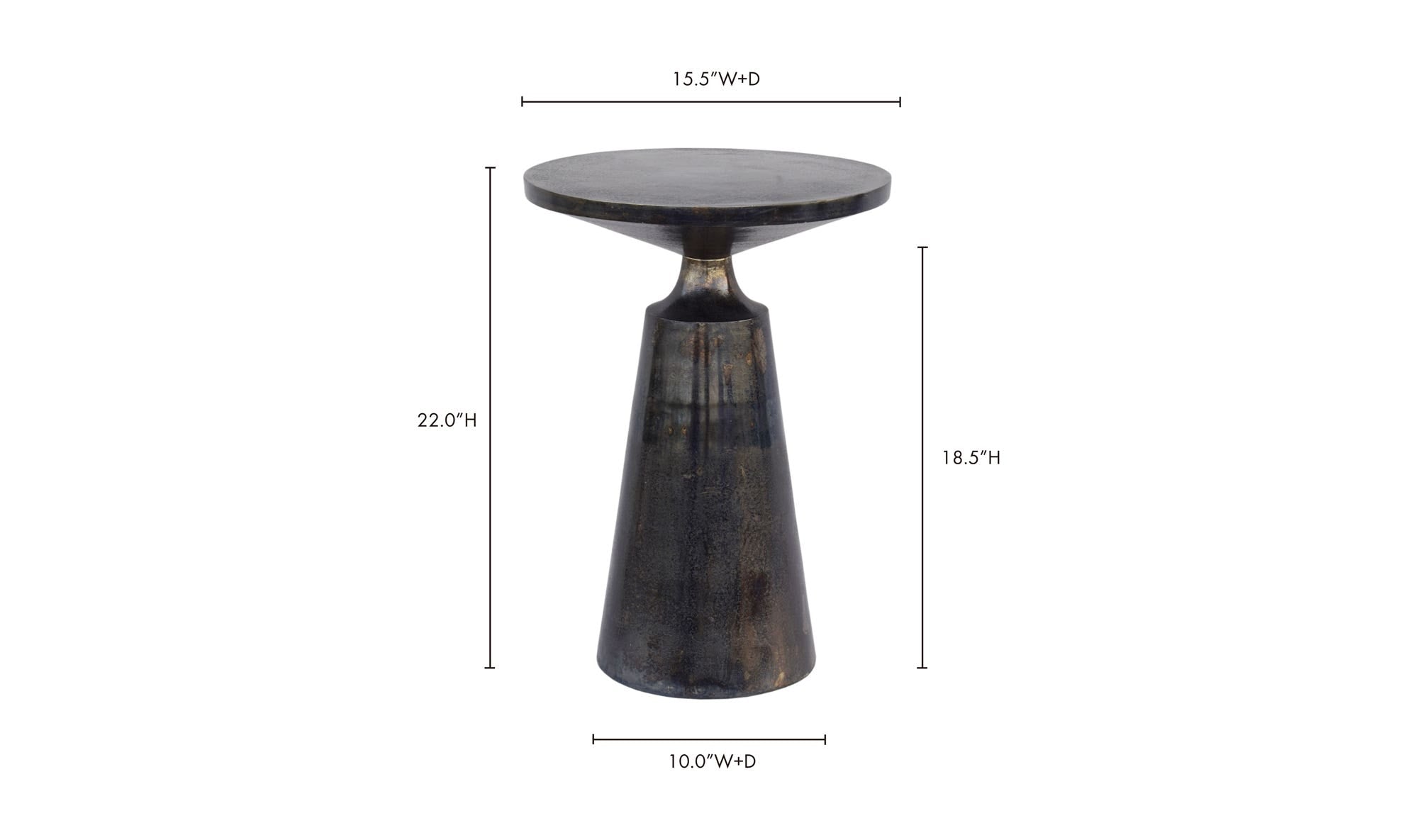 15.5" Charcoal Grey Aluminum Side Table