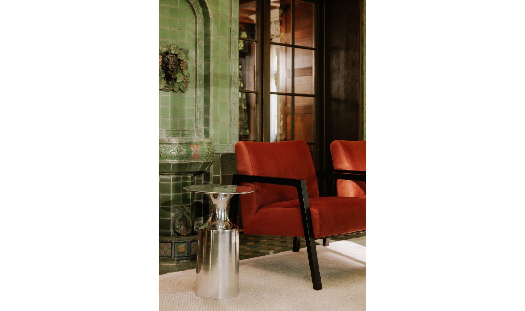 14.5" Silver Aluminum Side Table