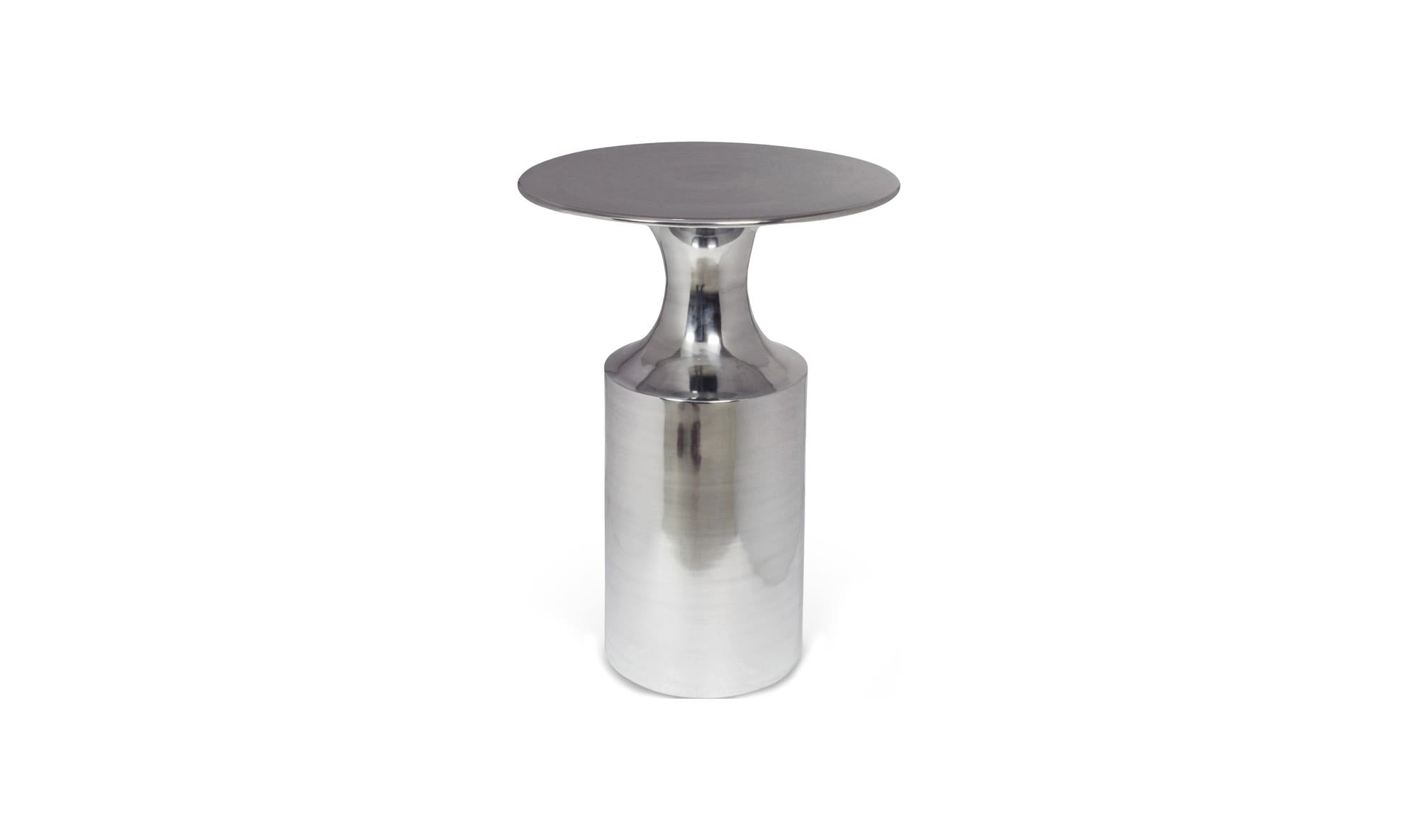 14.5" Silver Aluminum Side Table