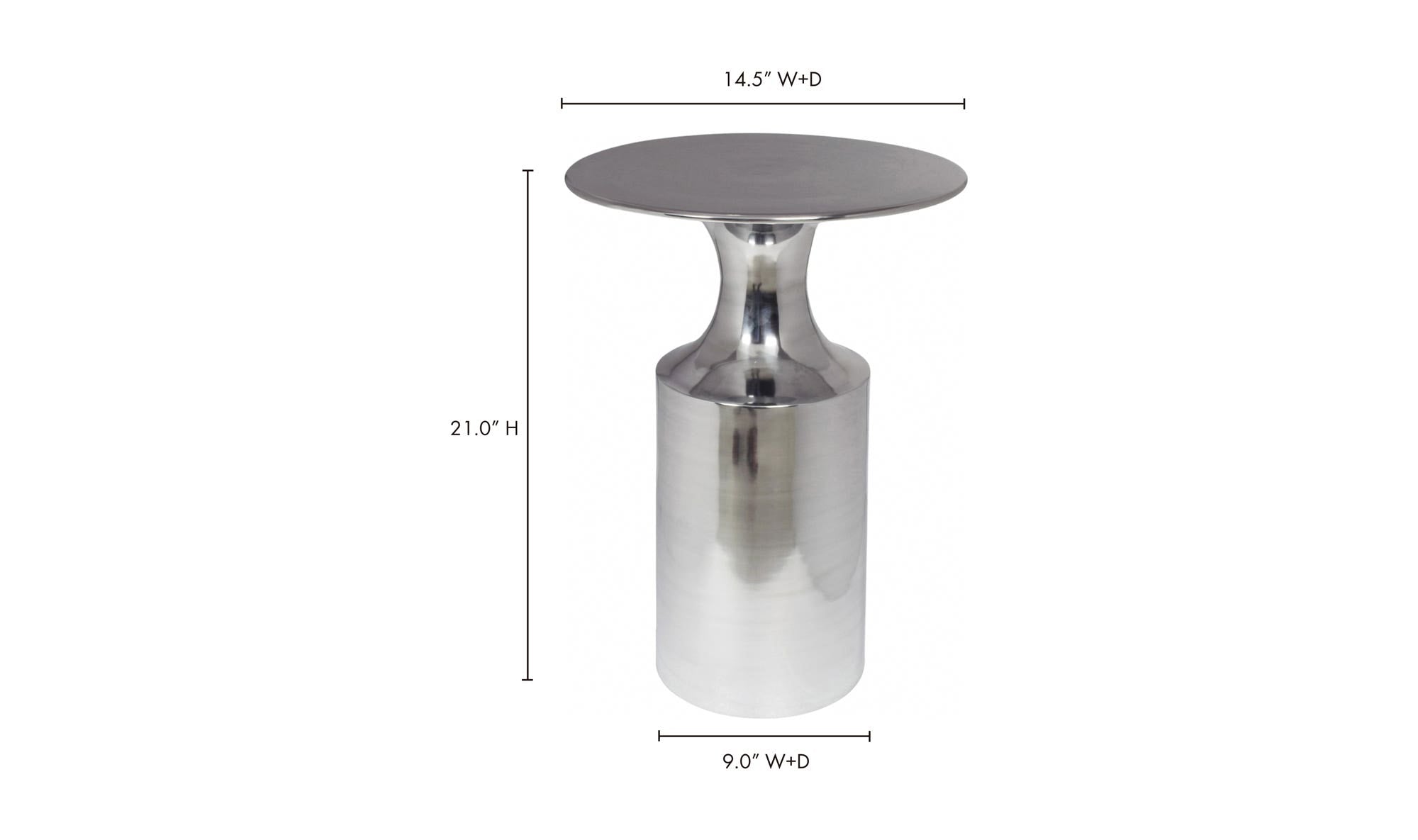 14.5" Silver Aluminum Side Table