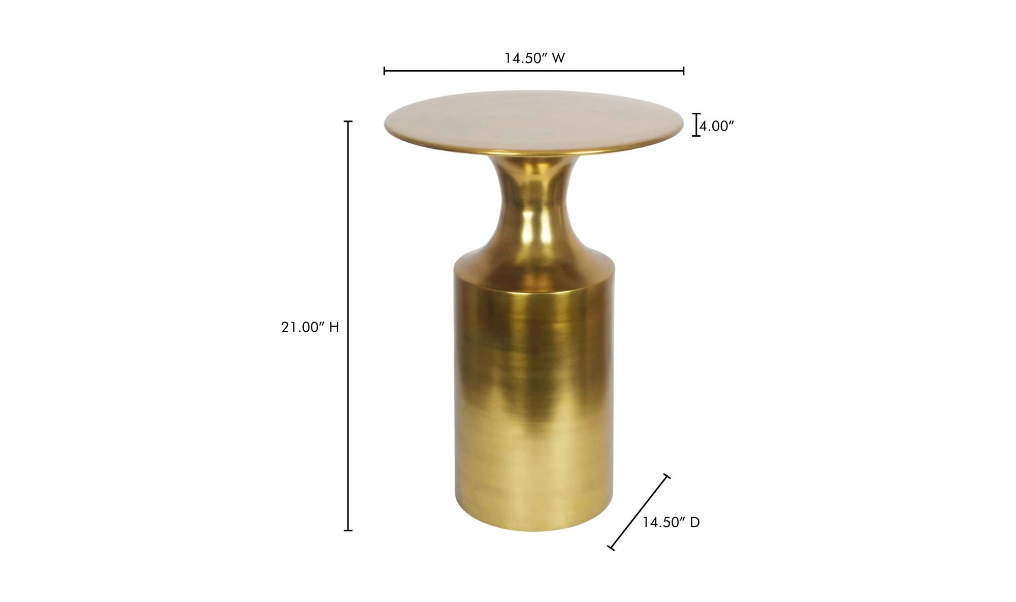 14.5" Gold Aluminum Side Table