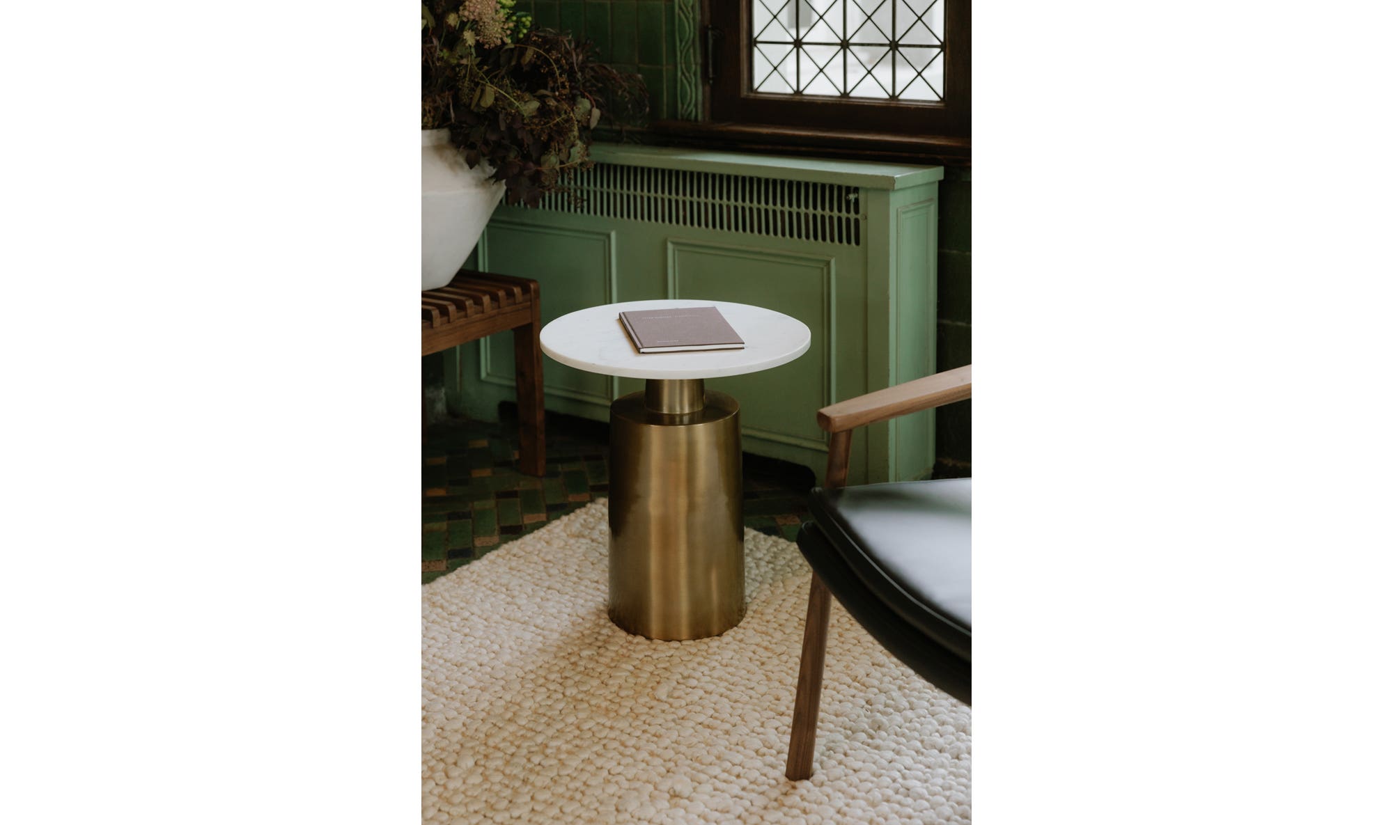 18" Gold Marble Side Table