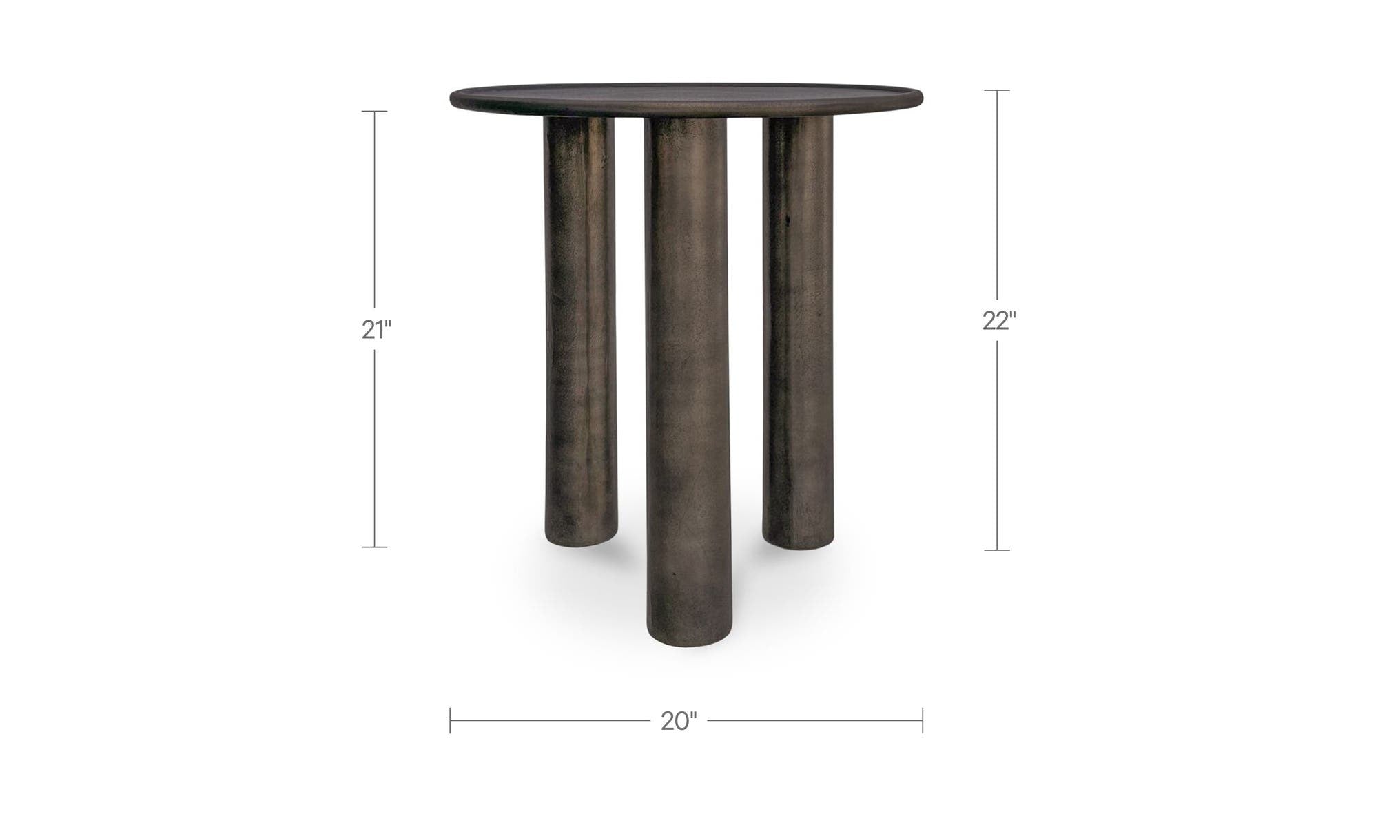 20" Deep Bronze Aluminum Side Table