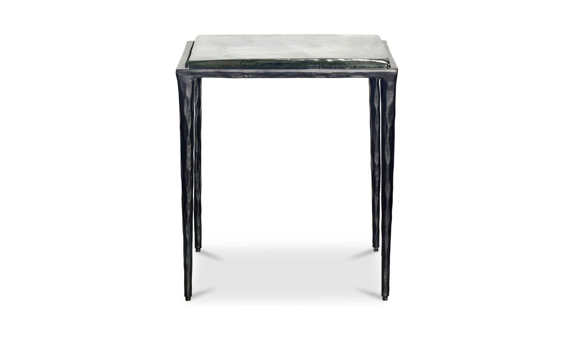 19" Clear Aluminum Side Table