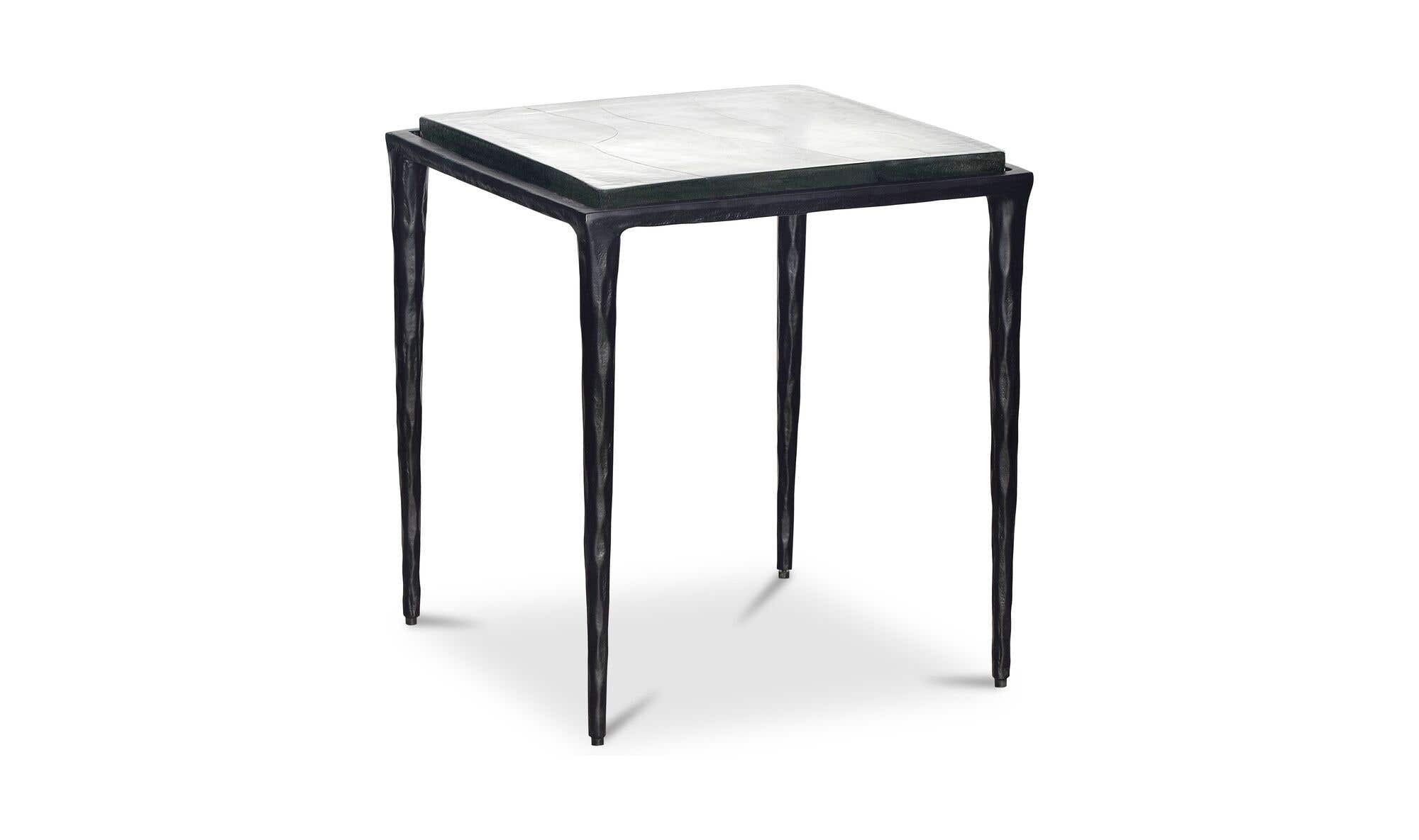 19" Clear Aluminum Side Table