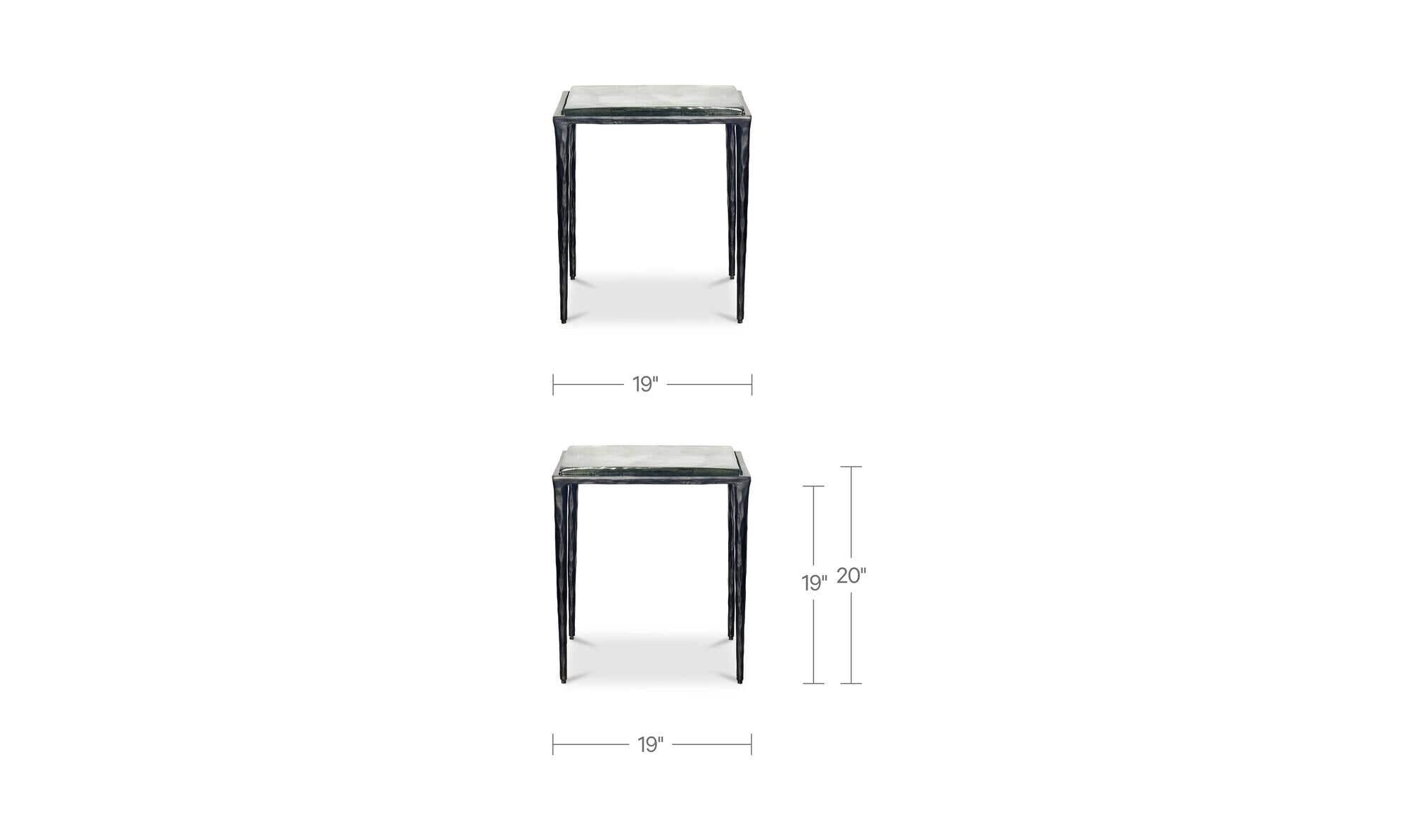 19" Clear Aluminum Side Table