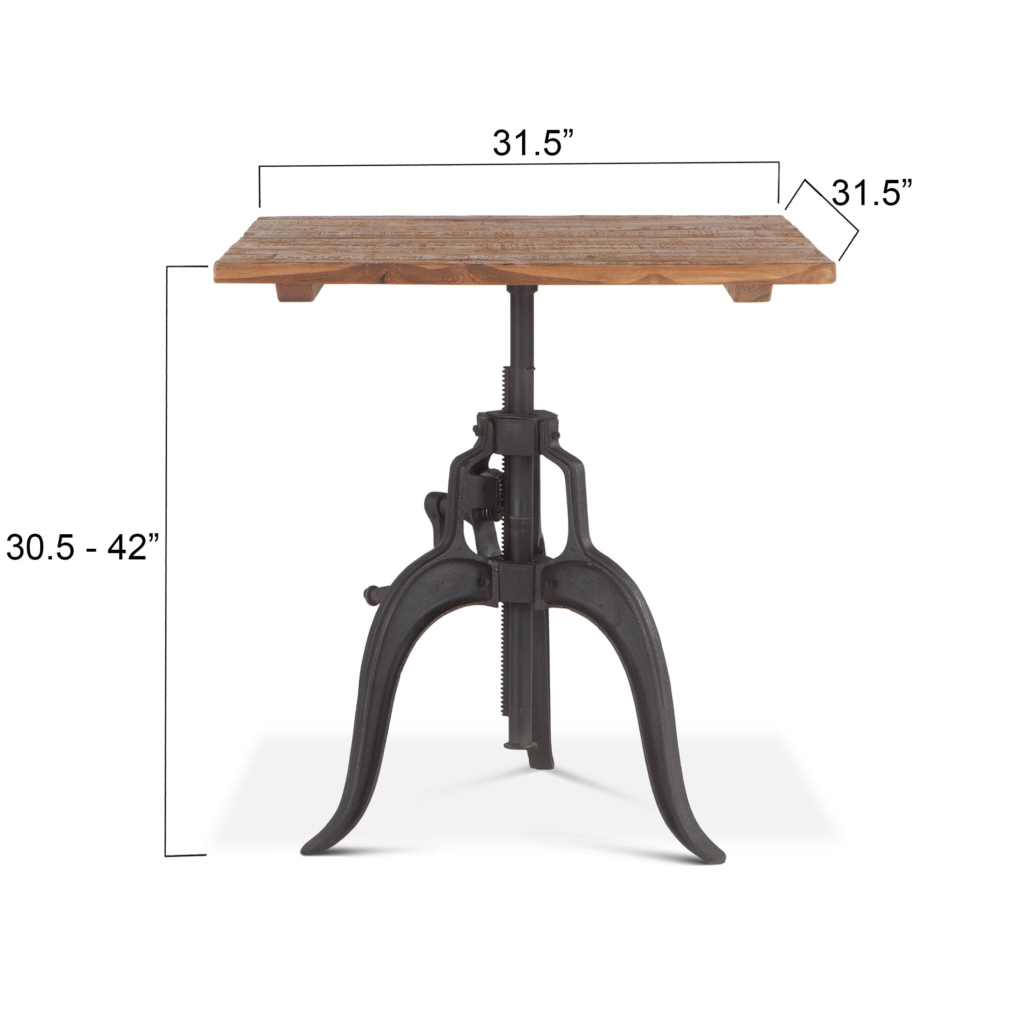 31" Reclaimed Wood Adjustable Dining Table