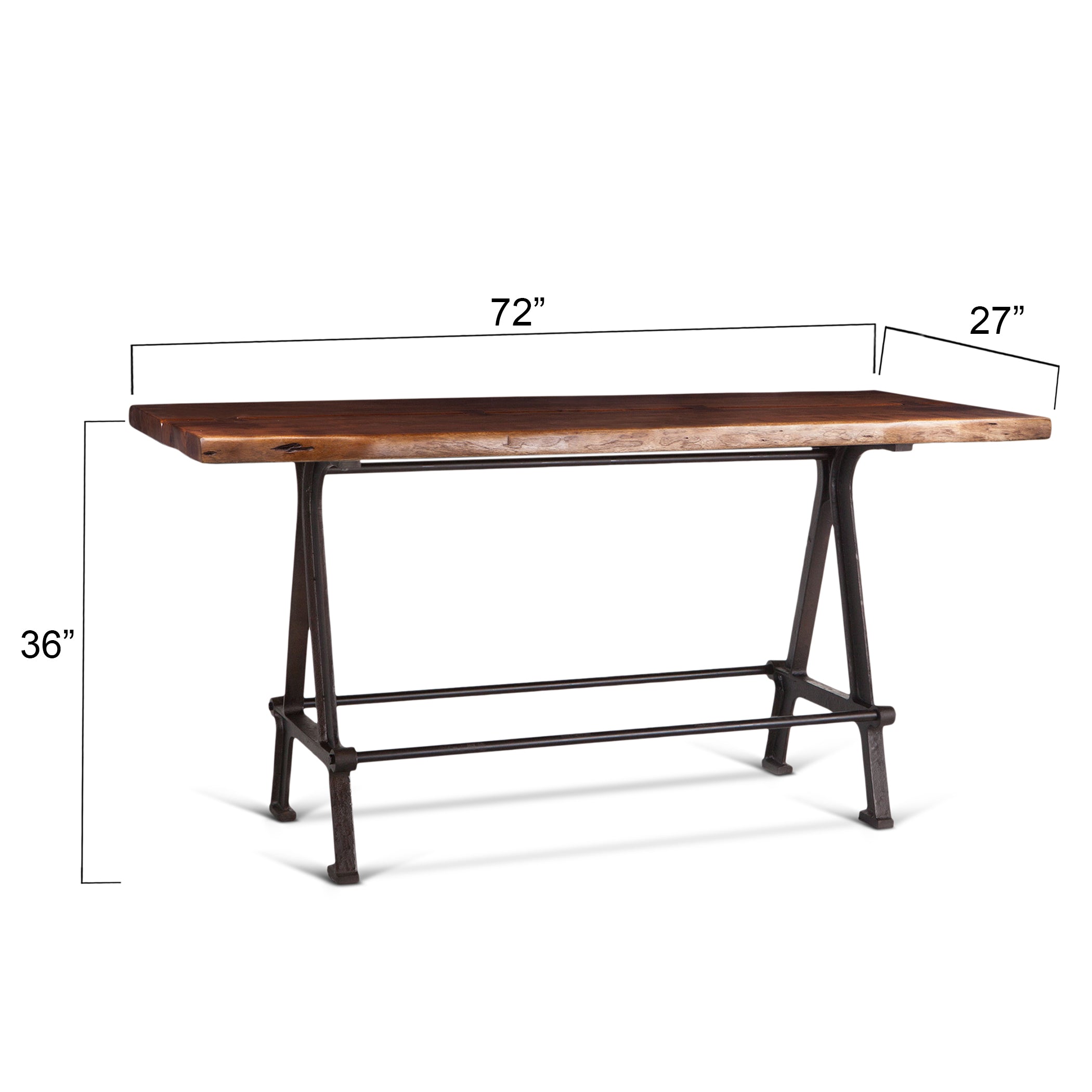 72" Walnut Acacia Wood Gathering Table