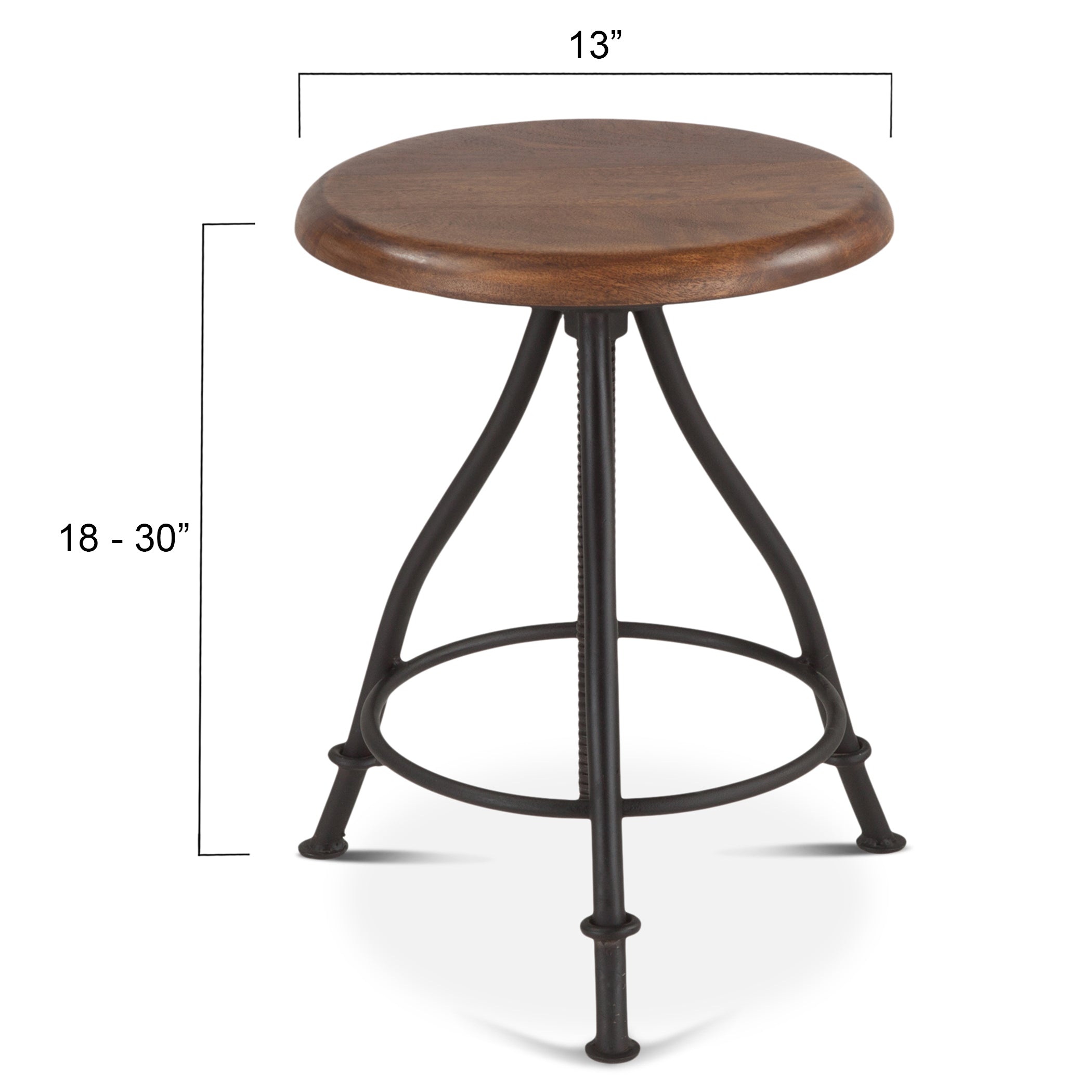 13" Walnut Adjustable Stool