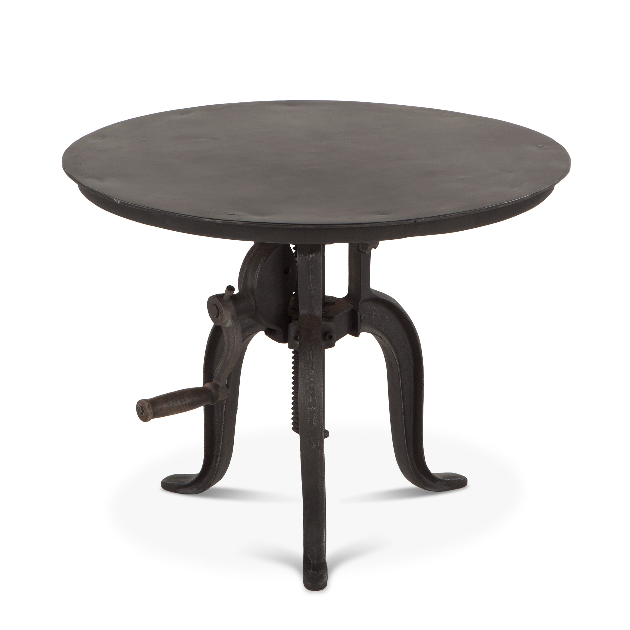 24" Matte Black Adjustable Side Table