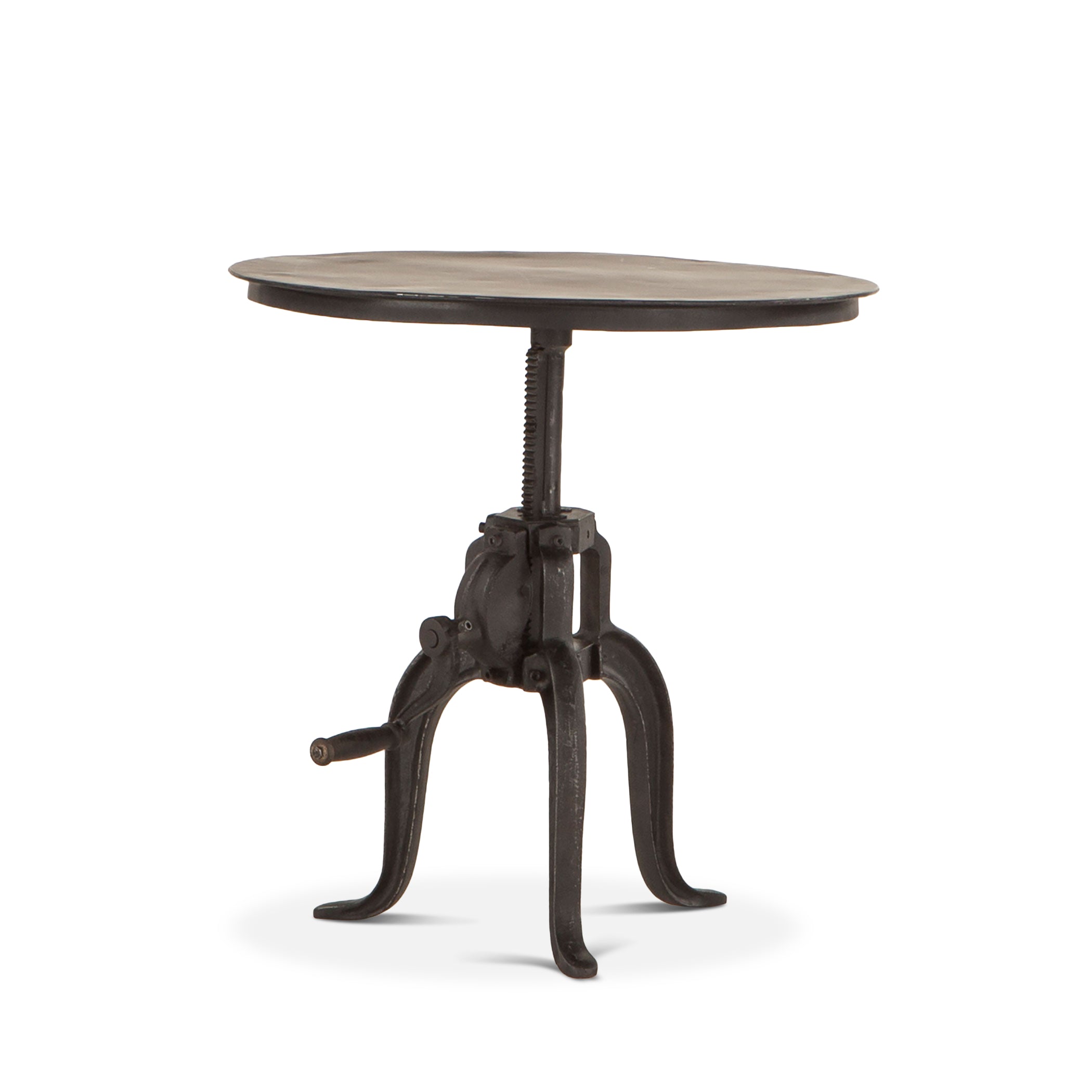 24" Matte Black Adjustable Side Table