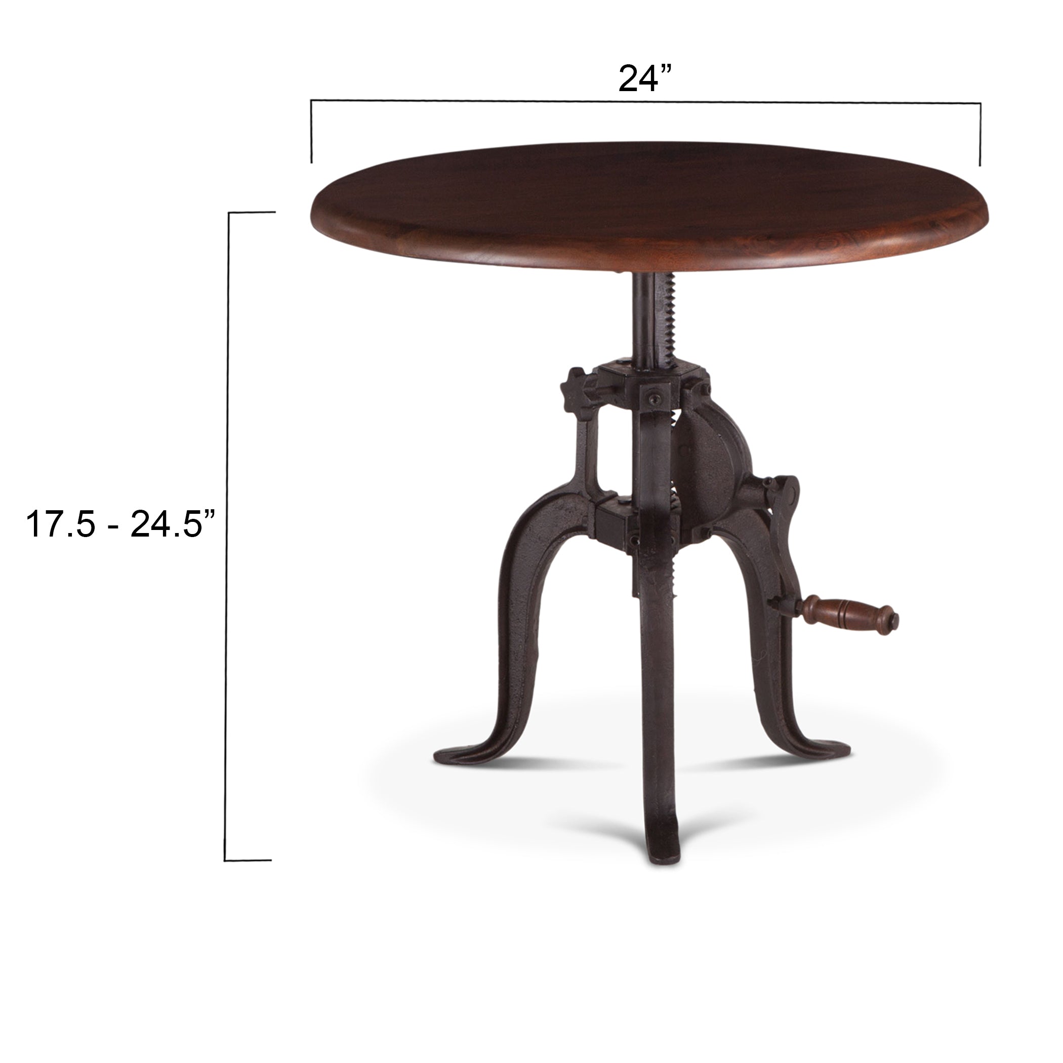 24" Walnut Adjustable Side Table