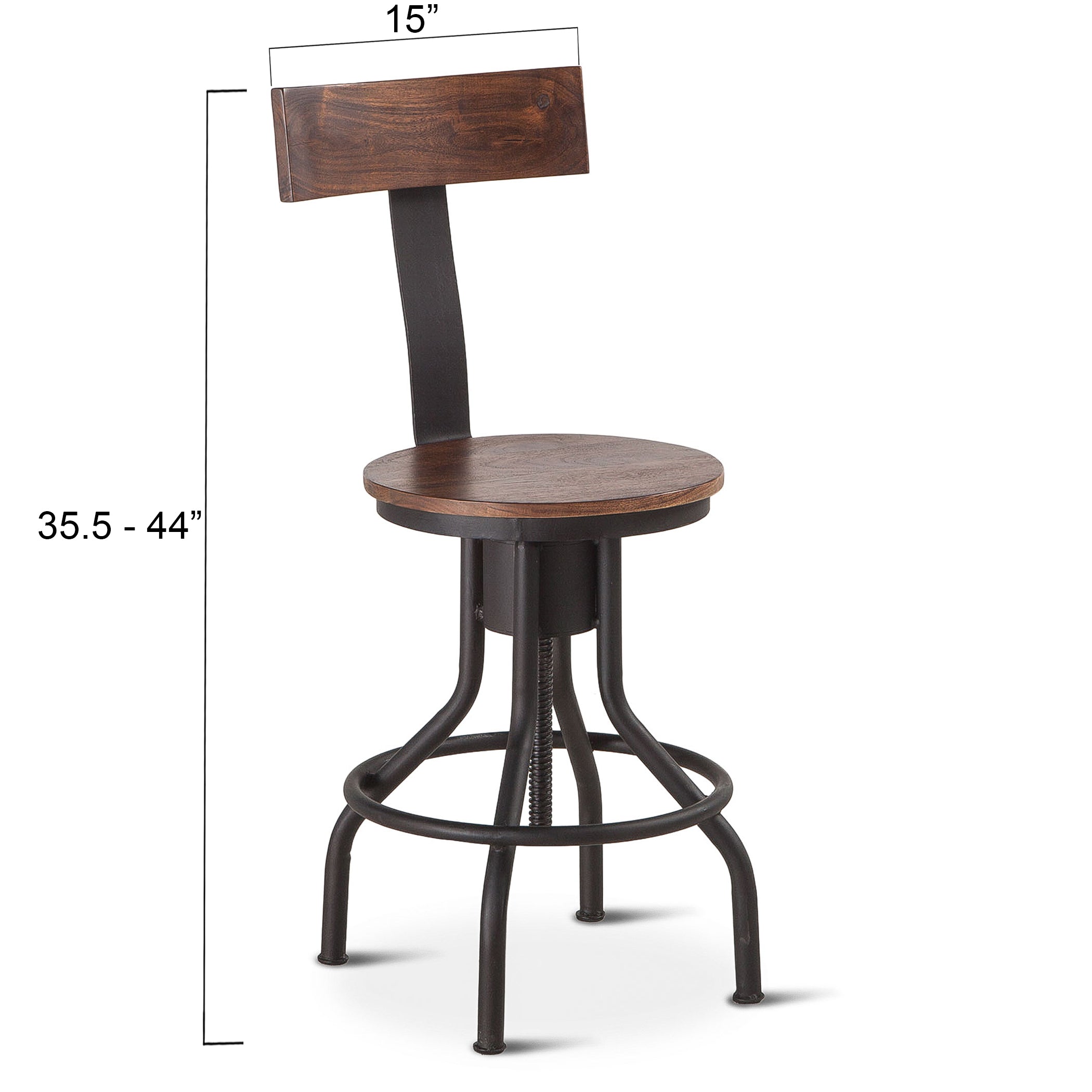 15" Walnut Adjustable Stool