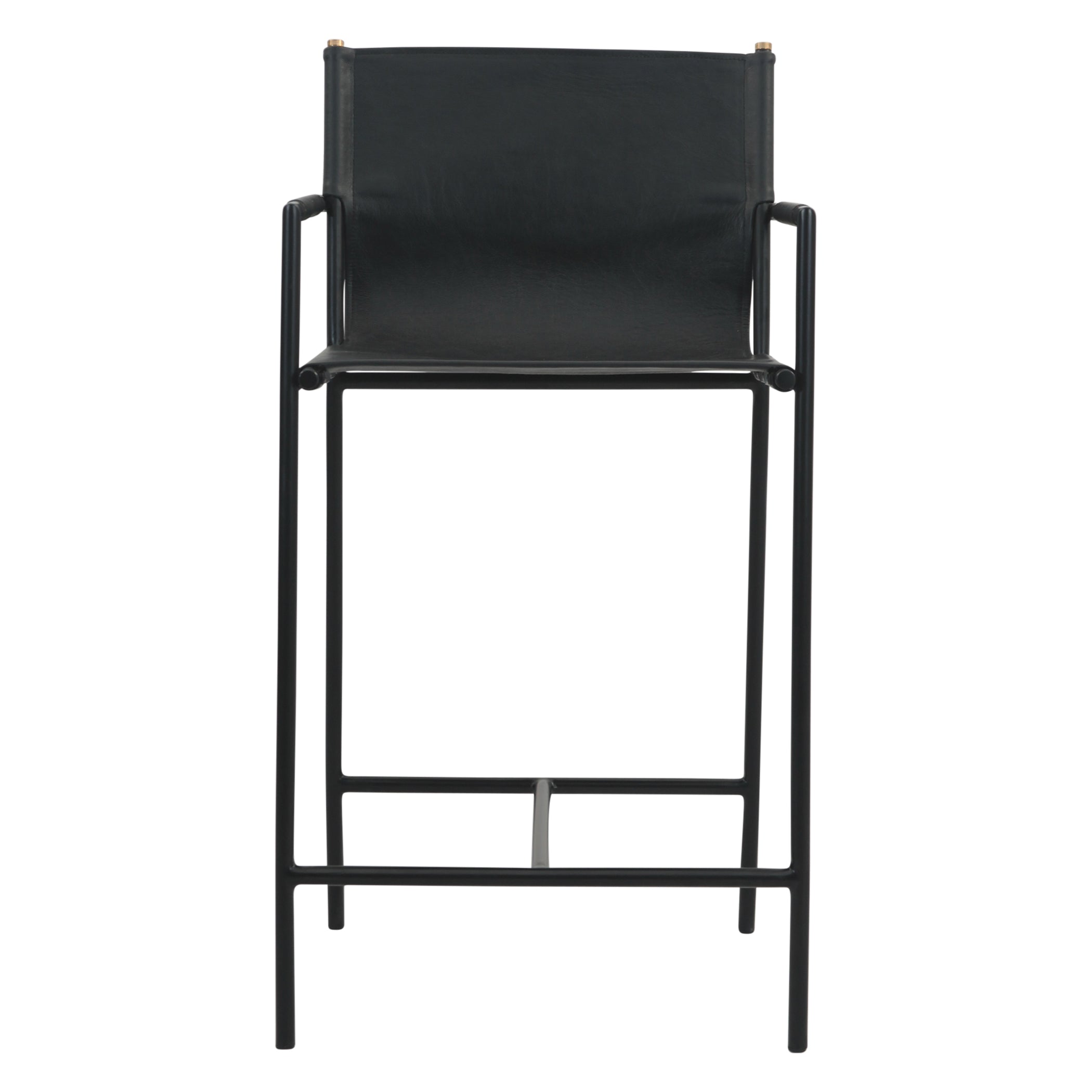 20.25" Black Leather Counter Chair