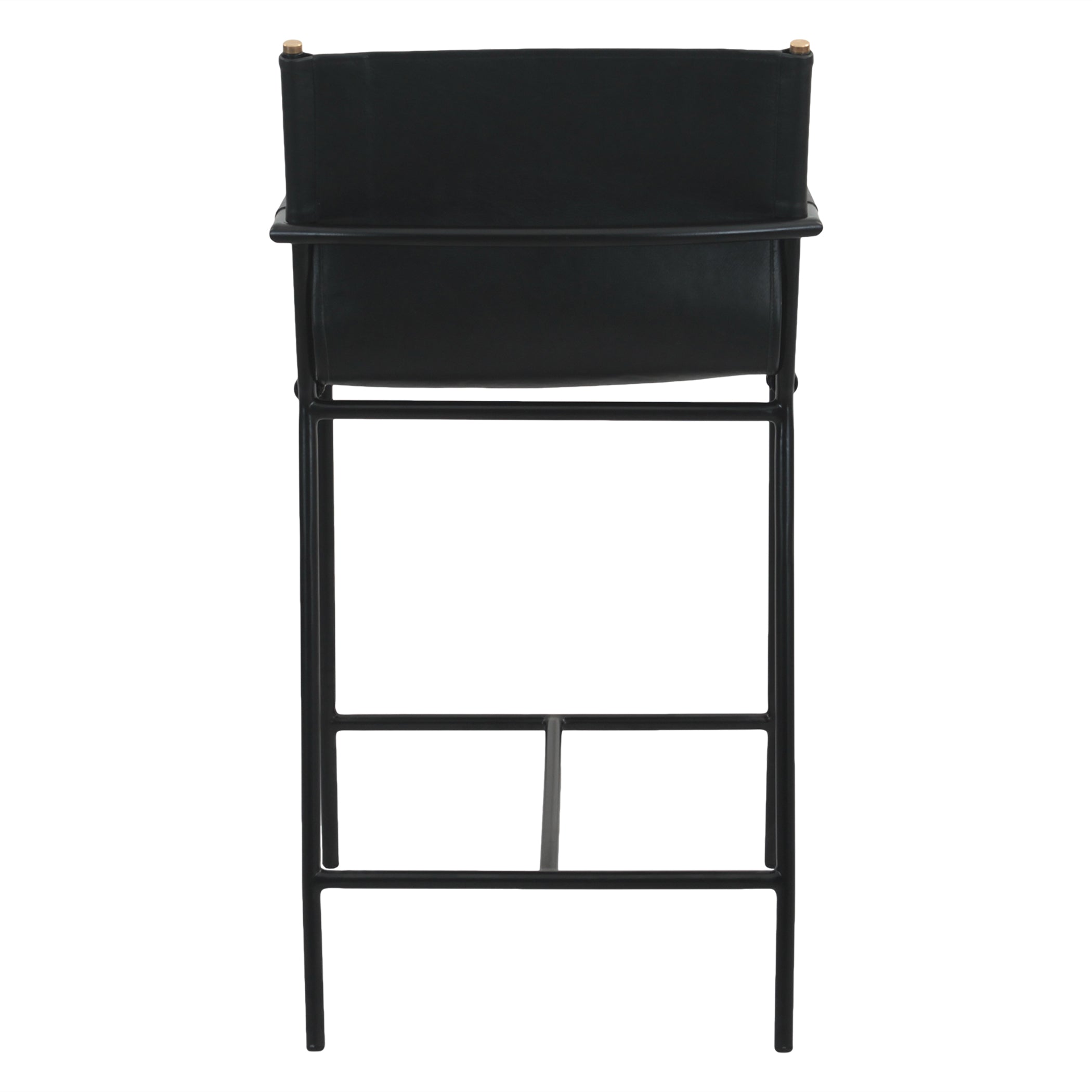 20.25" Black Leather Counter Chair