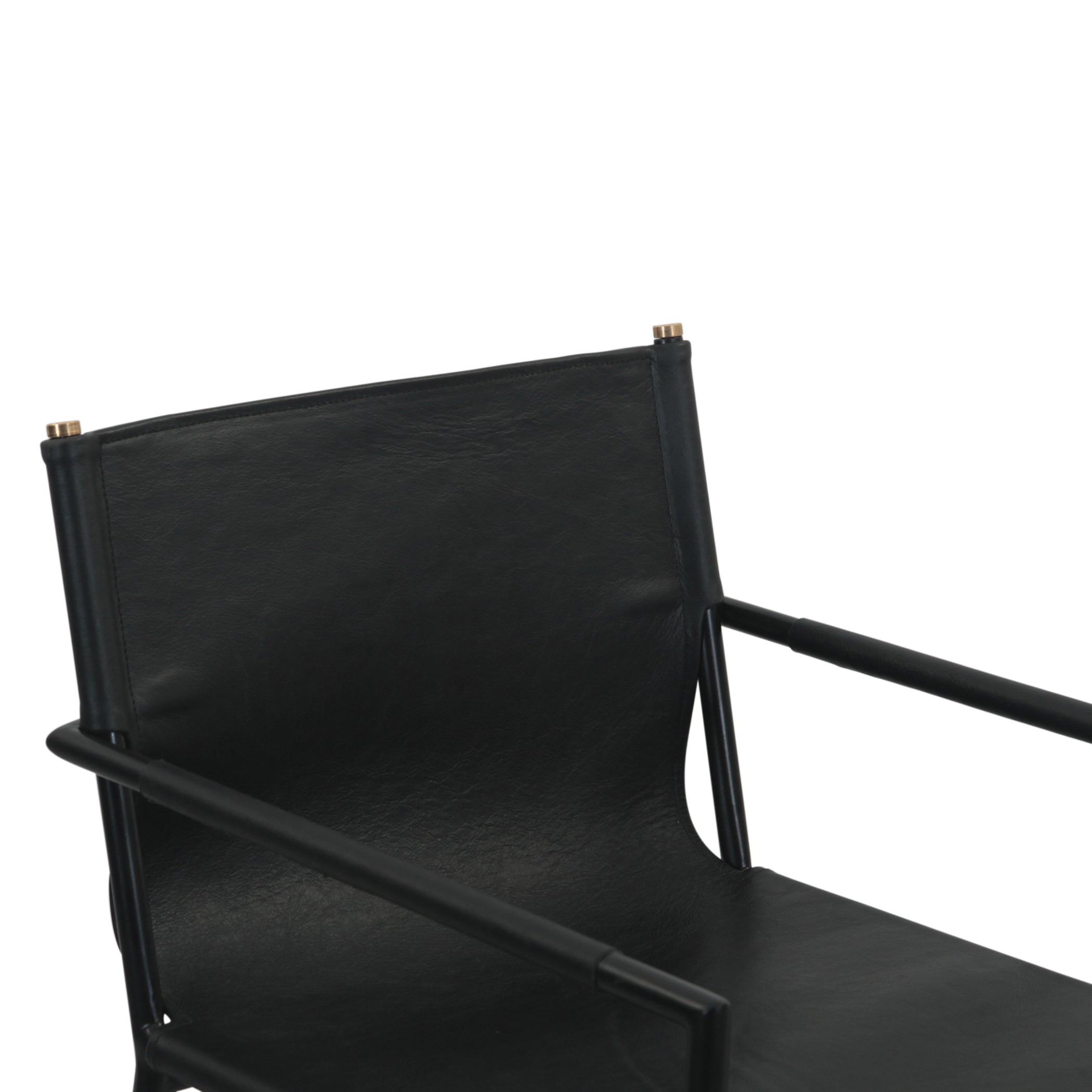 20.25" Black Leather Counter Chair