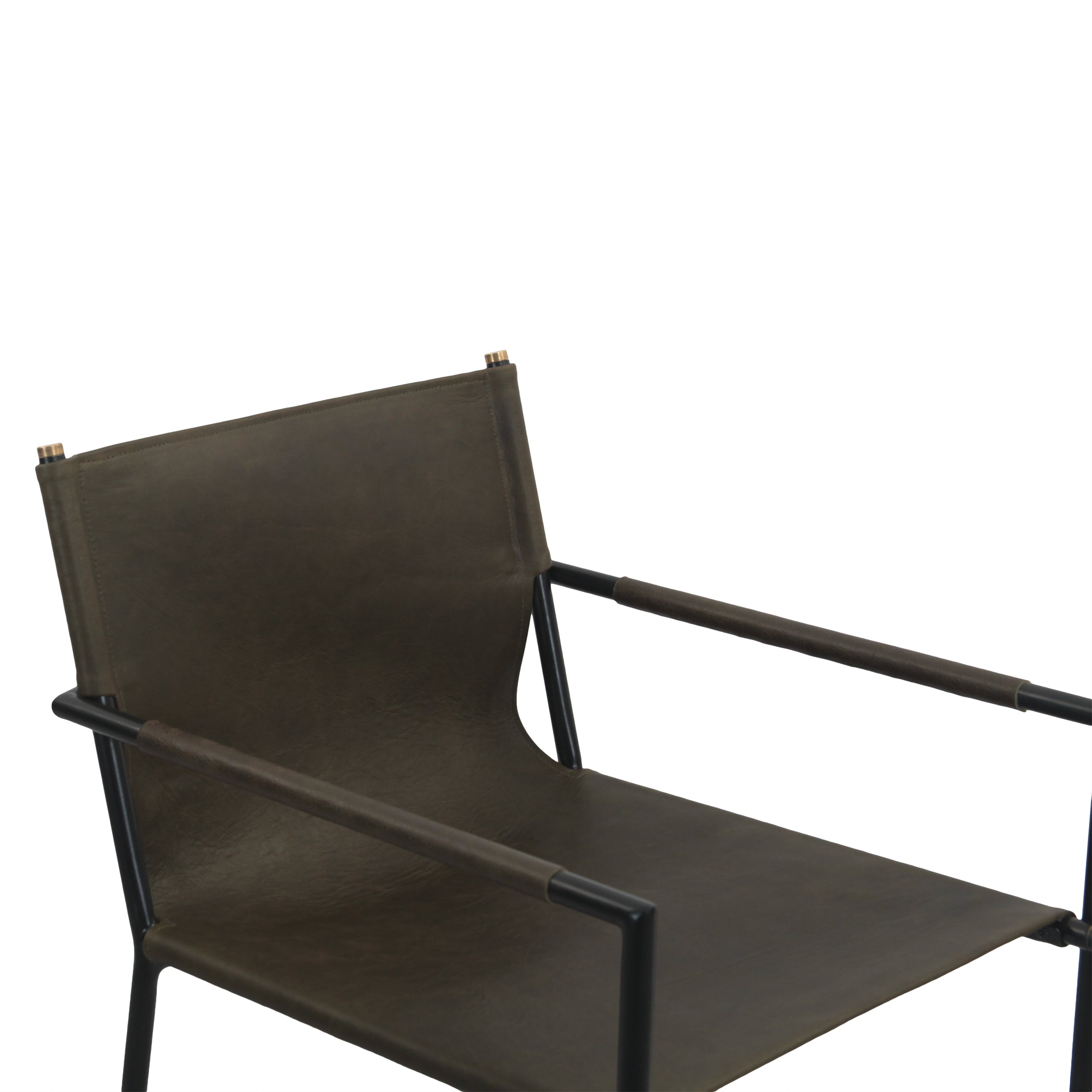 20.25" Olive Green Leather Counter Chair