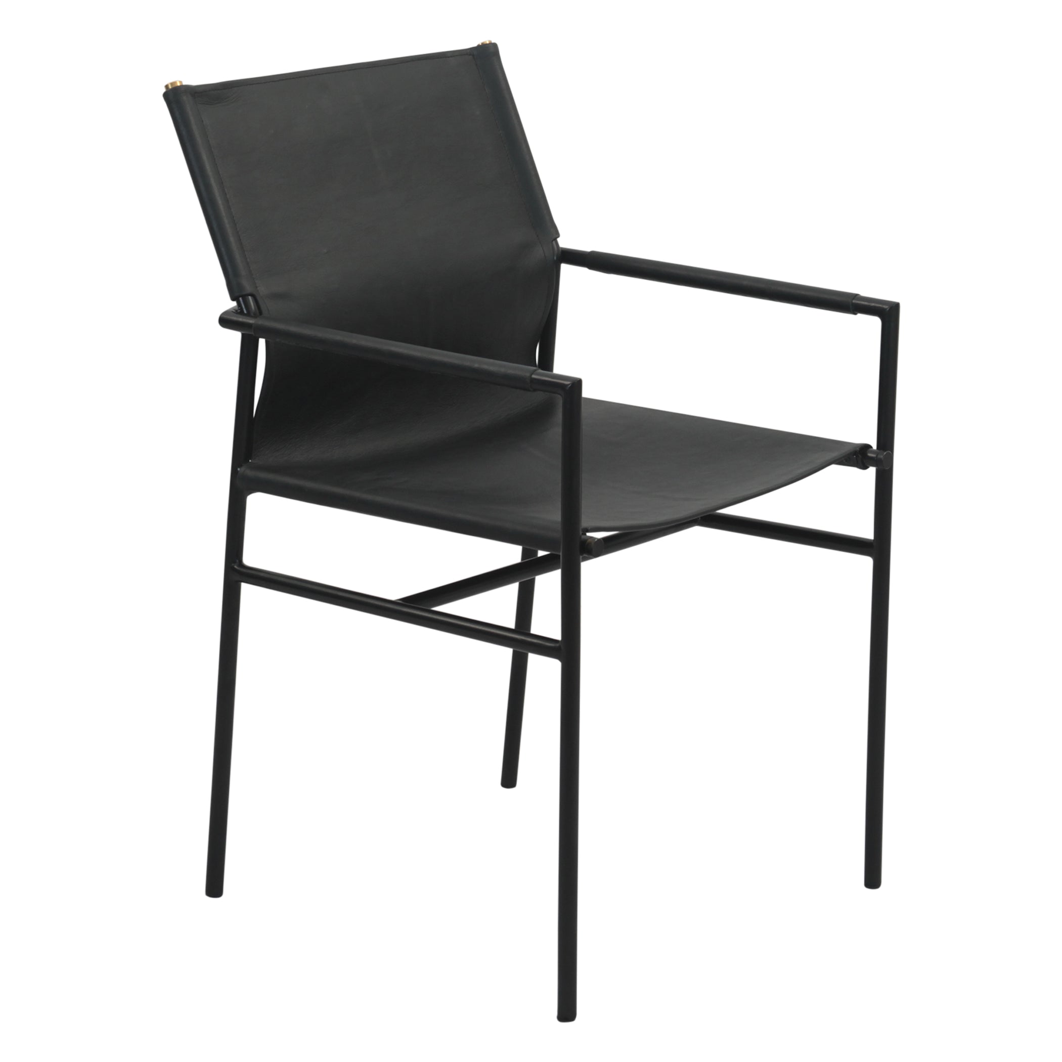 20.5" Black Leather Dining Armchair