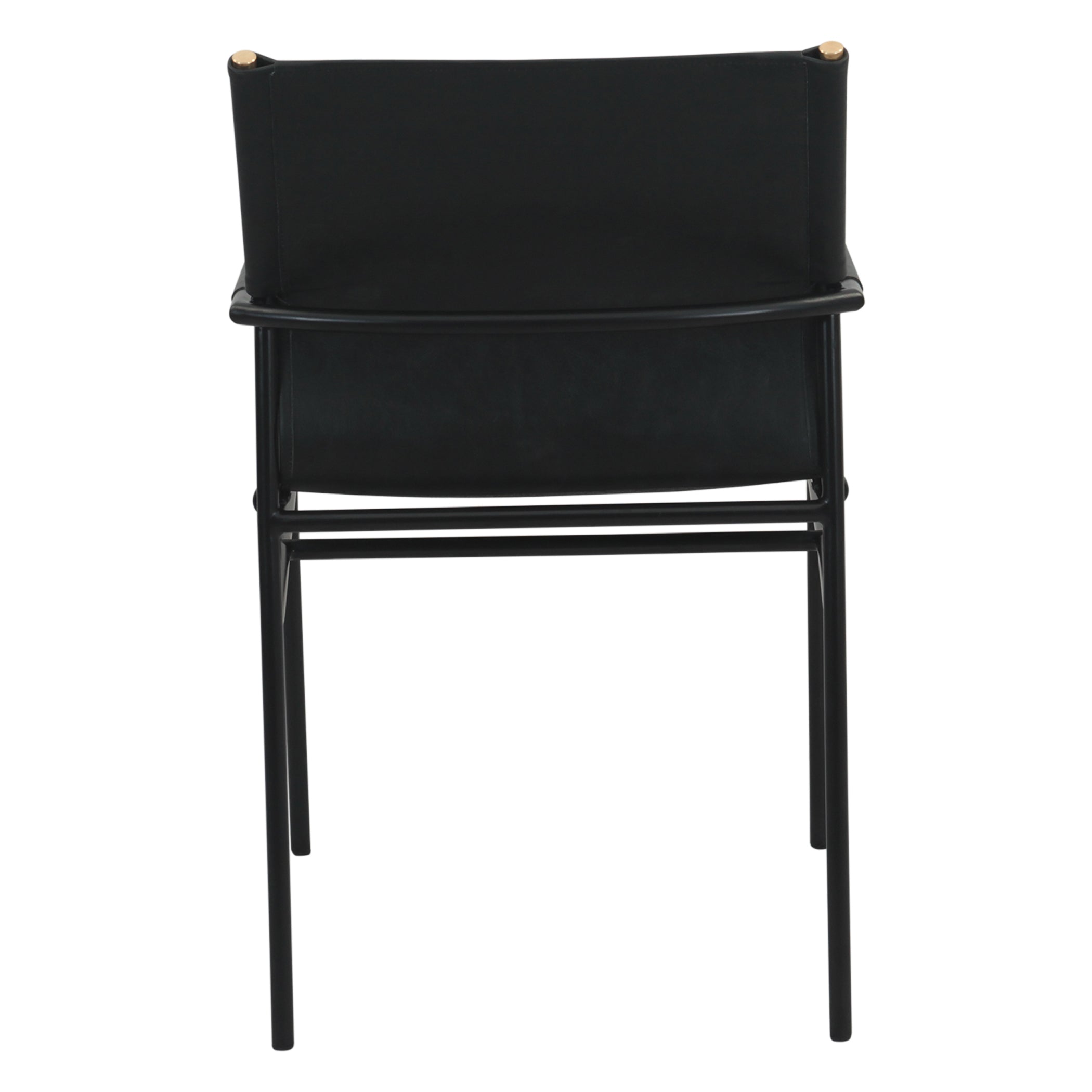 20.5" Black Leather Dining Armchair
