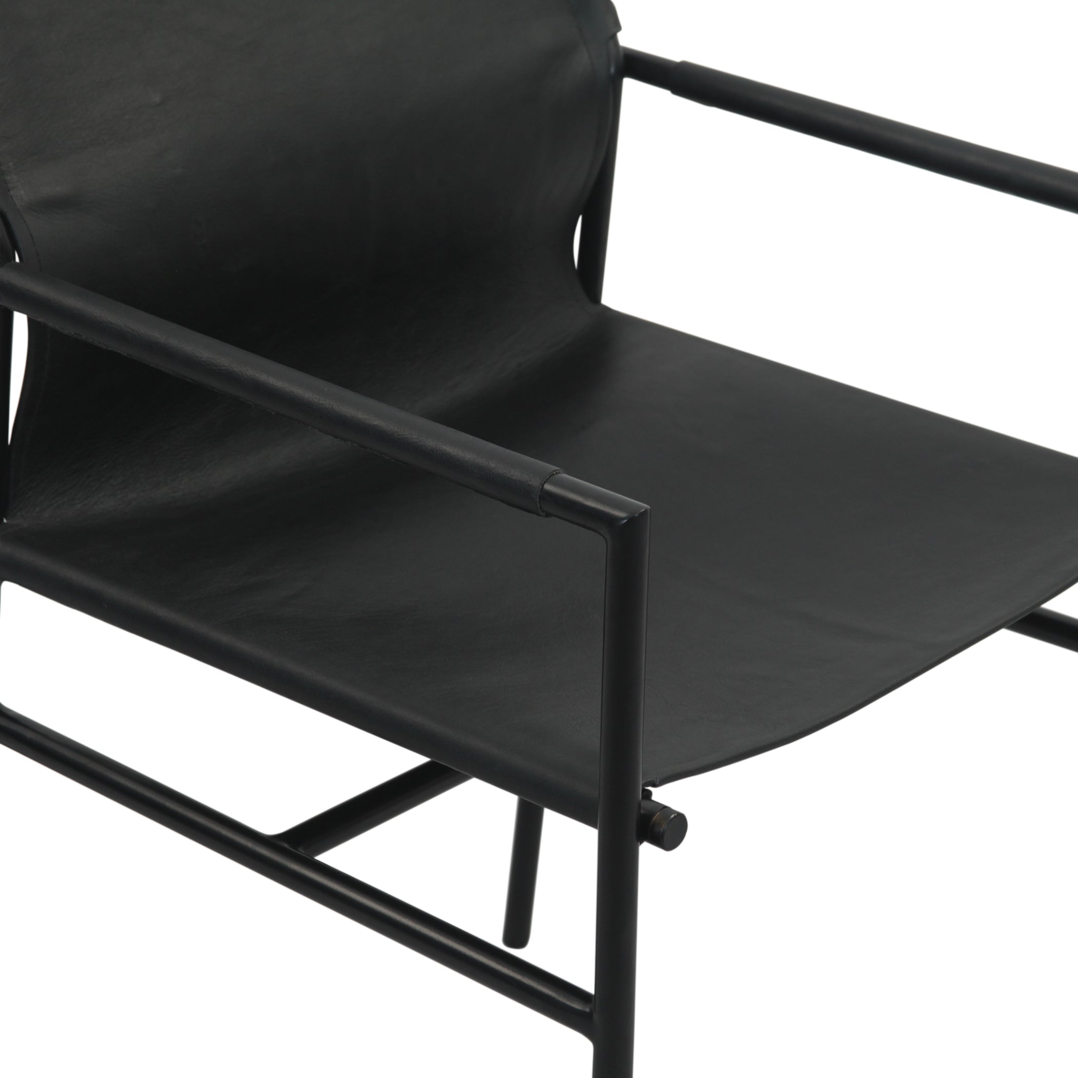 20.5" Black Leather Dining Armchair