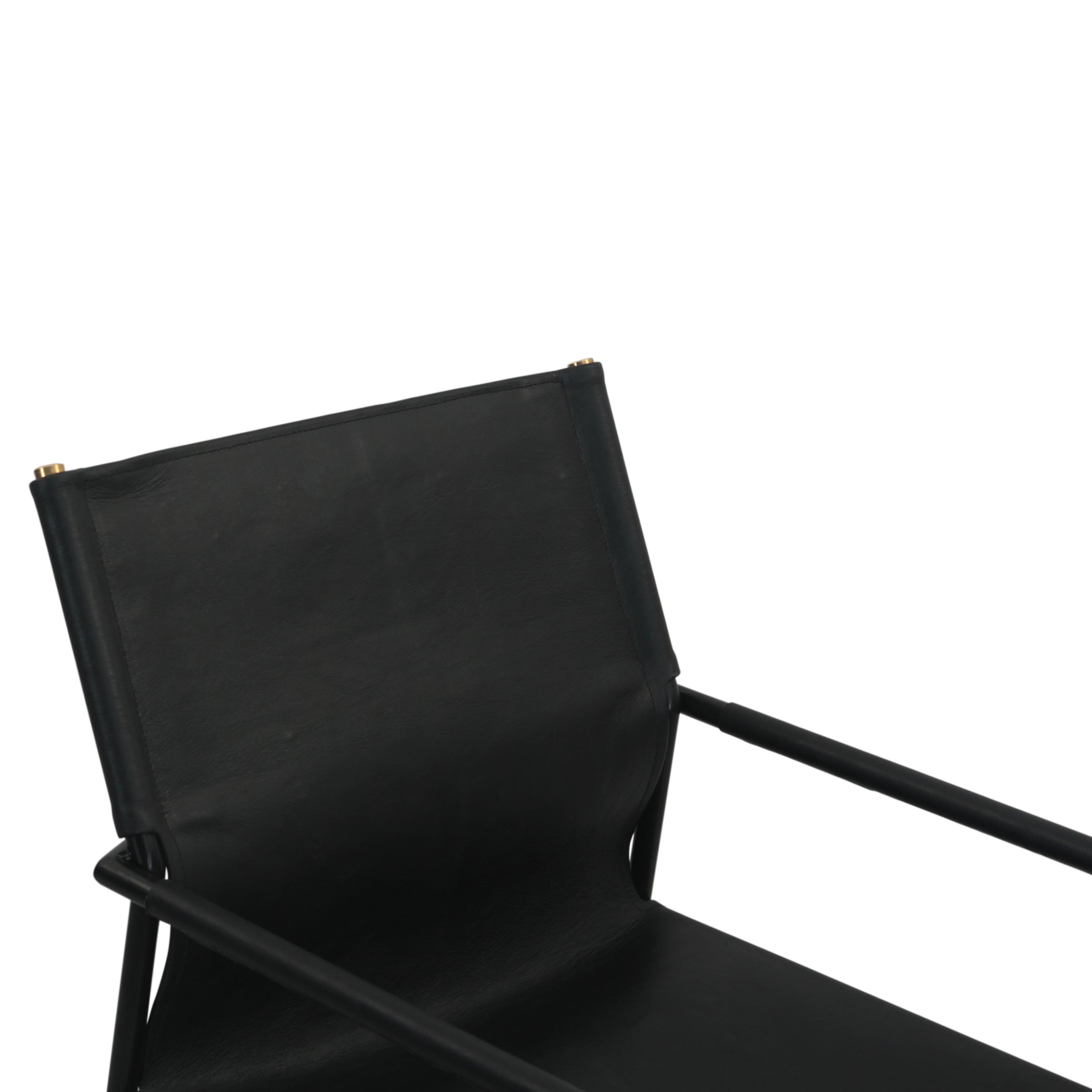 20.5" Black Leather Dining Armchair