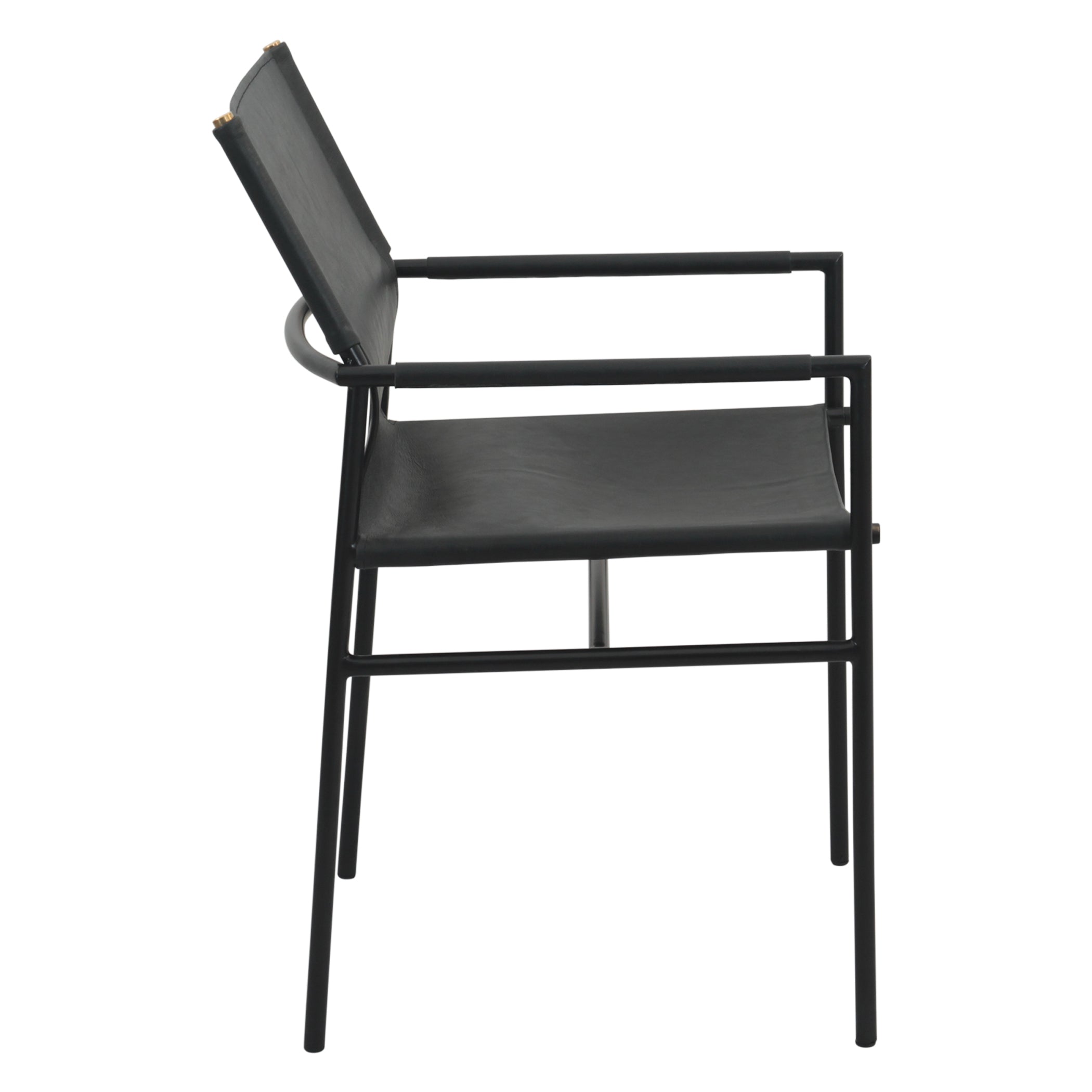 20.5" Black Leather Dining Armchair