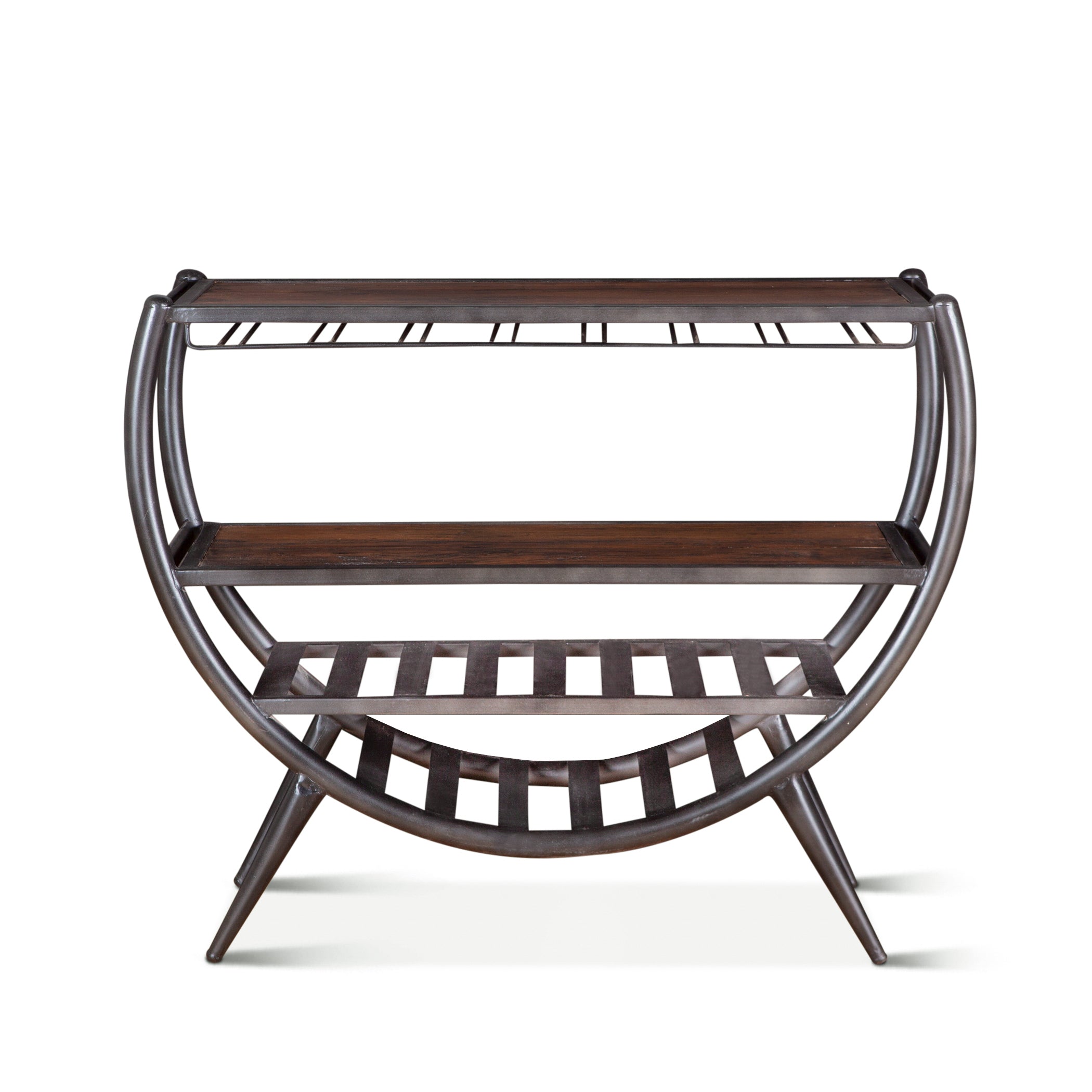 Industrial Teak 48" Reclaimed Wood Half Round Bar Natural