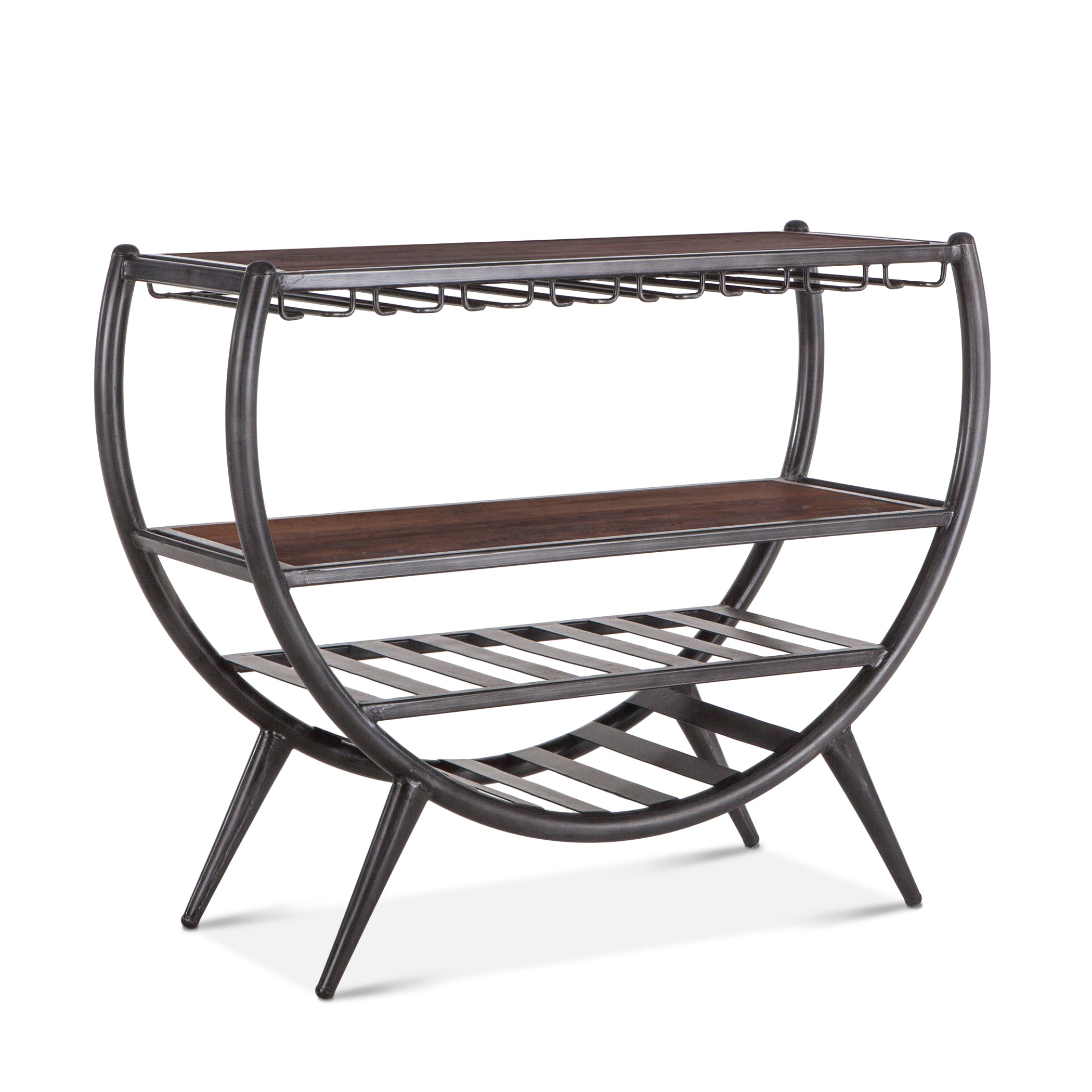 Industrial Teak 48" Reclaimed Wood Half Round Bar Natural