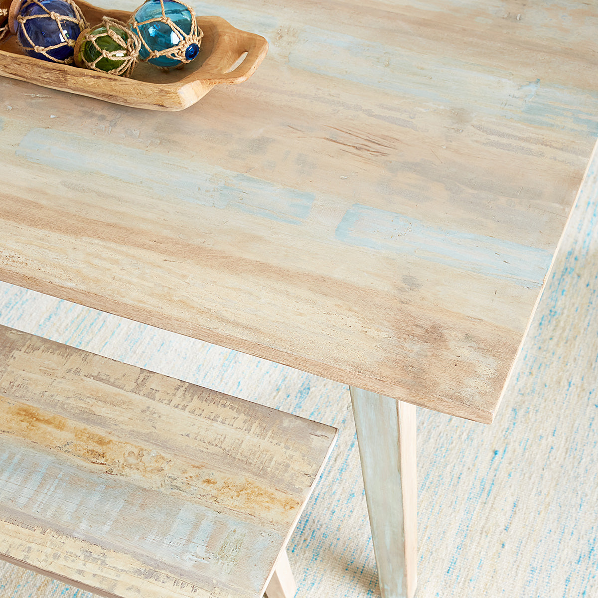 48" Vintage Teal Reclaimed Wood Bench