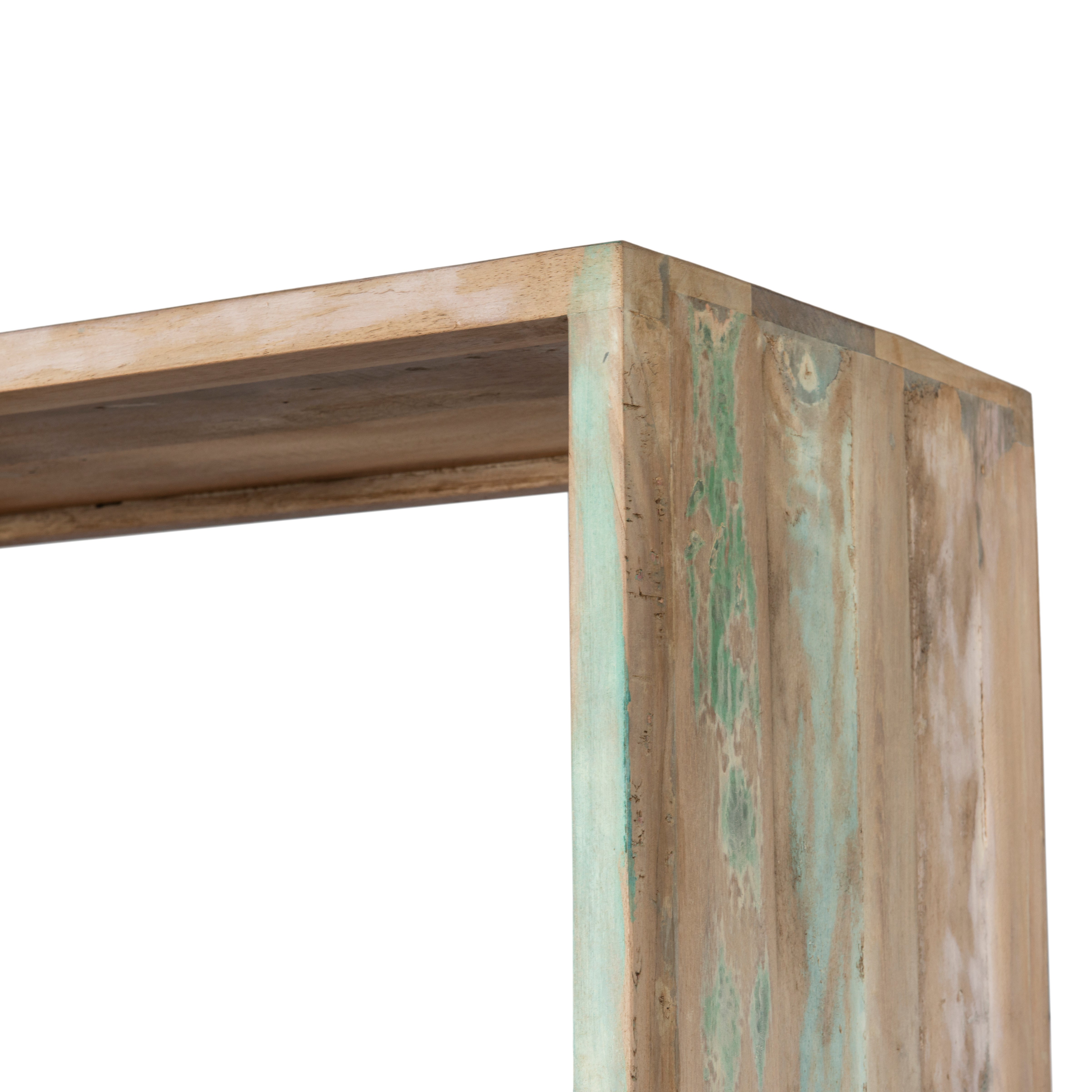 31" Vintage Teal Reclaimed Wood Bookshelf