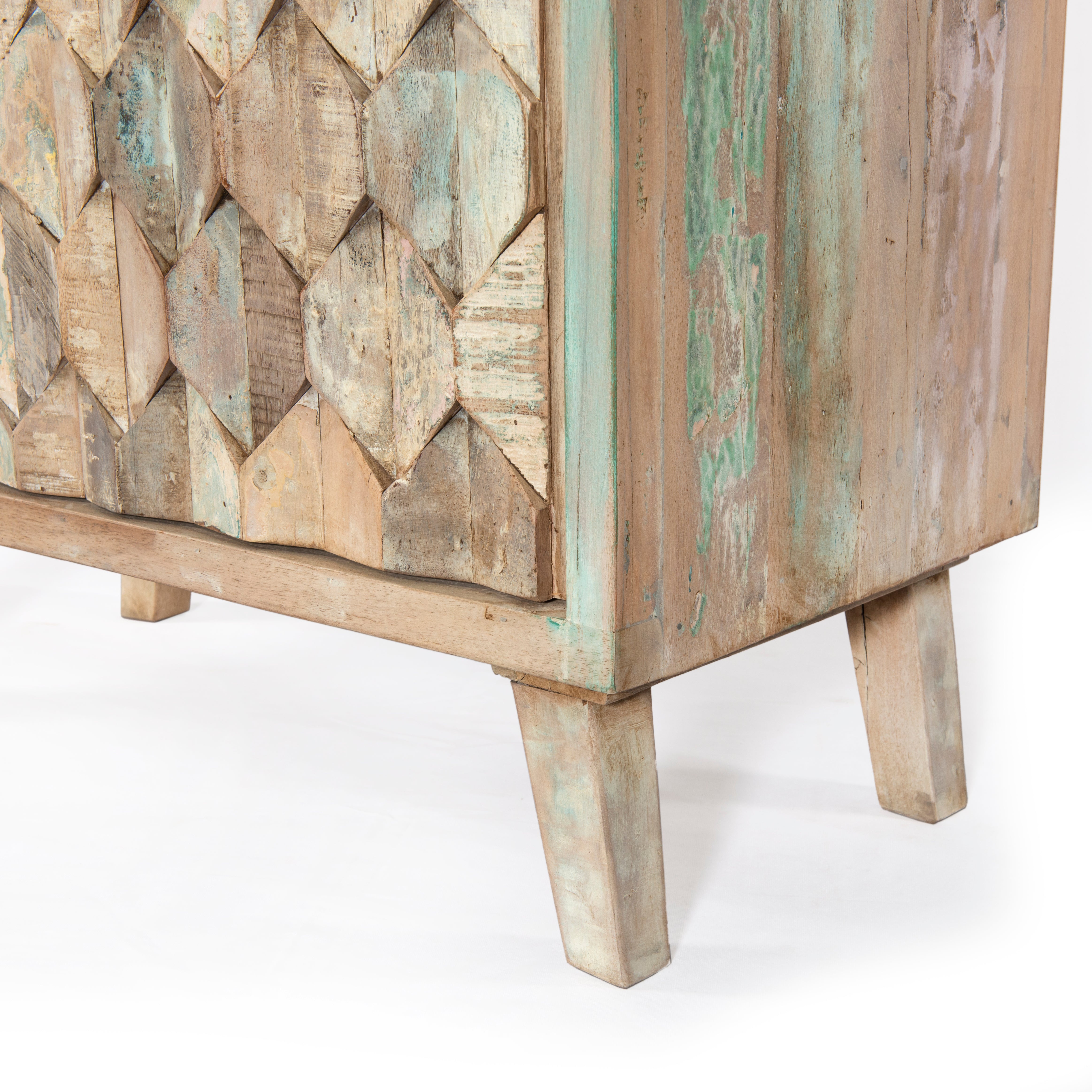 31" Vintage Teal Reclaimed Wood Bookshelf