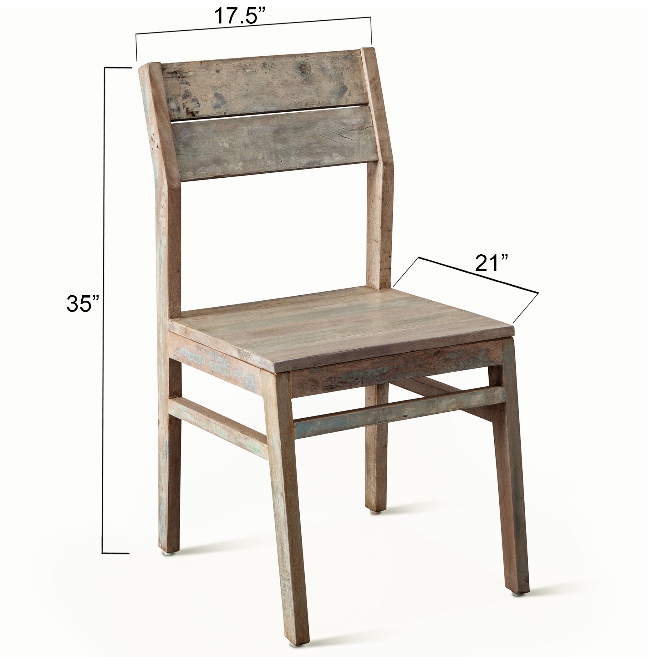 17" Dining Chair in Vintage Teal Reclaimed Wood