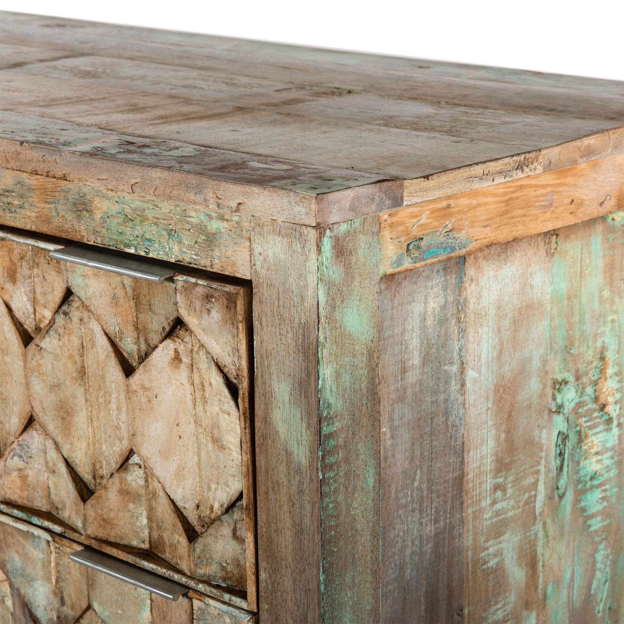 57" Vintage Teal Reclaimed Wood Dresser