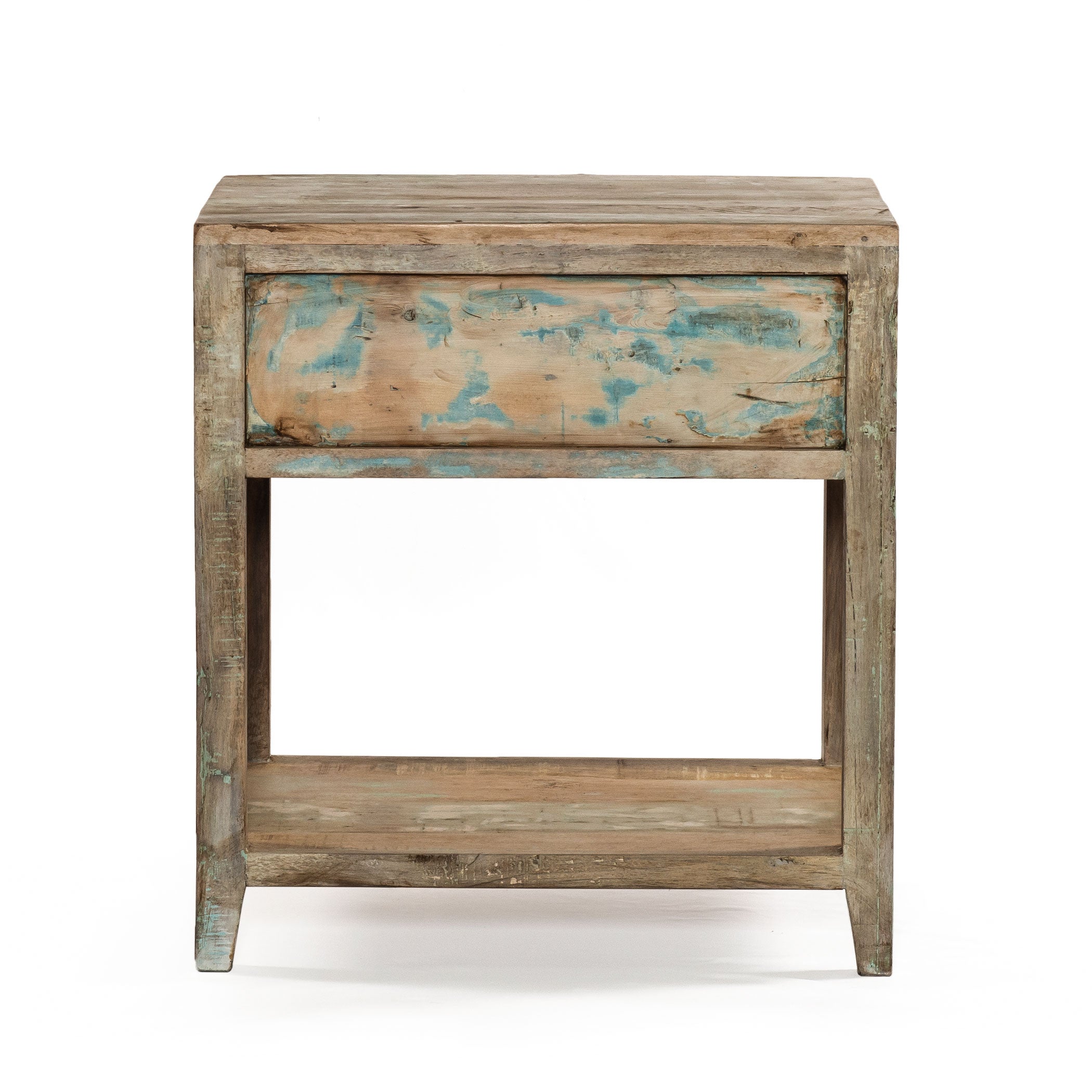 24" Vintage Teal Reclaimed Wood Nightstand