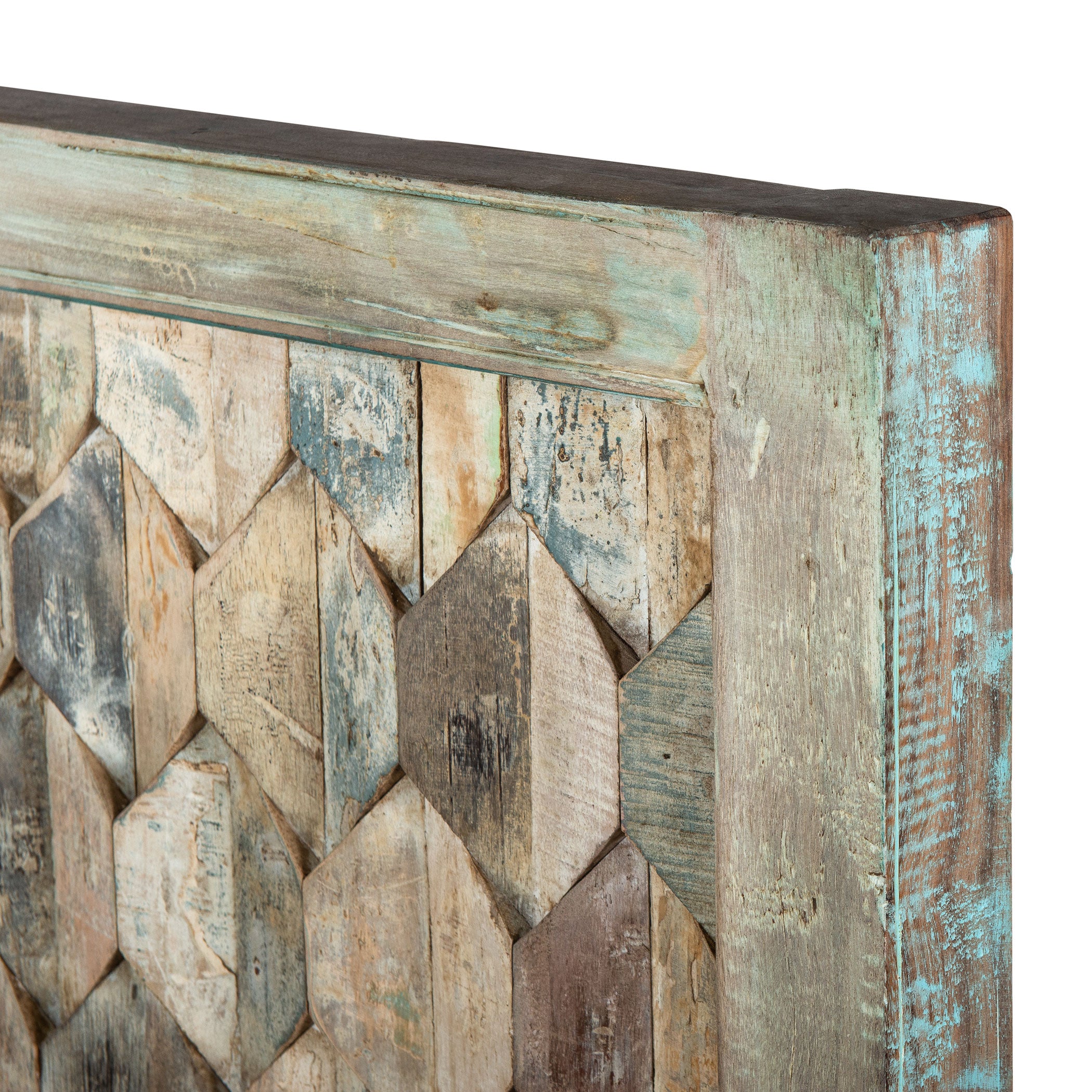 80" Vintage Teal Reclaimed Wood King Size Bed