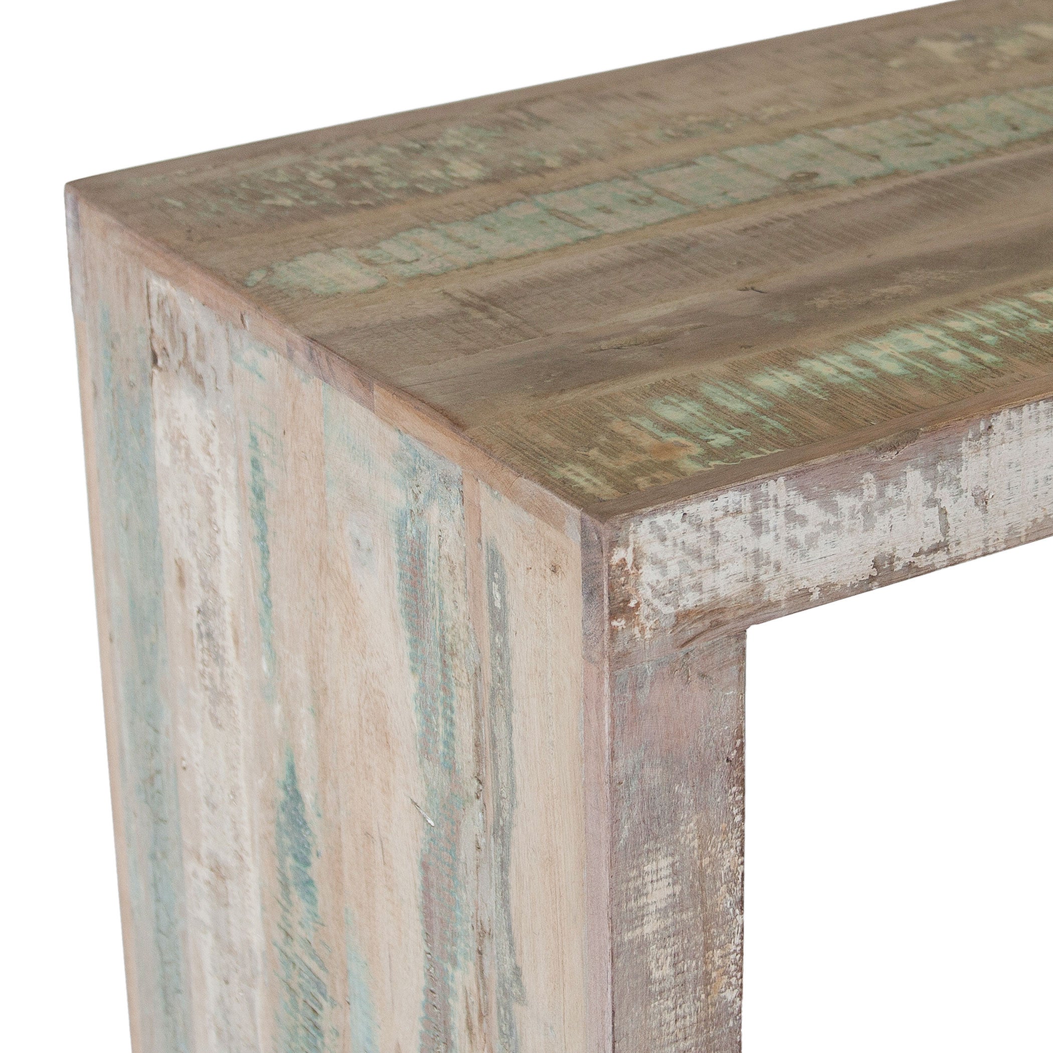 66" Vintage Teal Reclaimed Wood Gathering Table