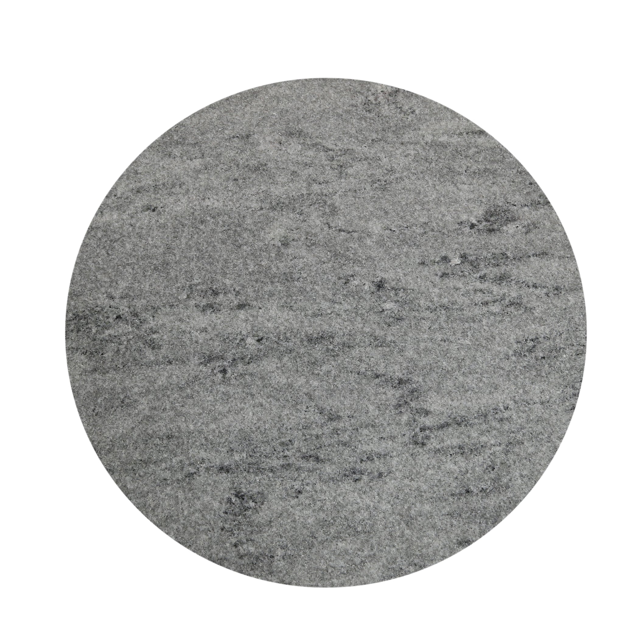 18" Gray Marble and Black Mango Wood Side Table