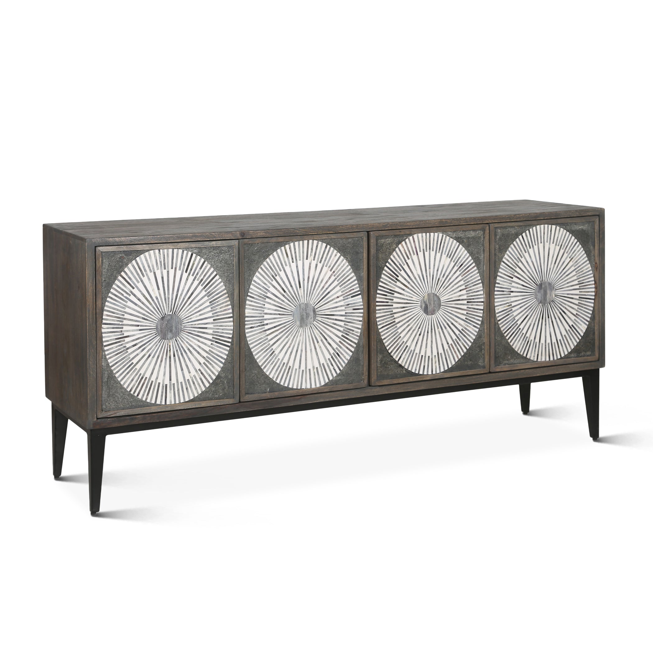 67" Graywash Mango Wood Sideboard