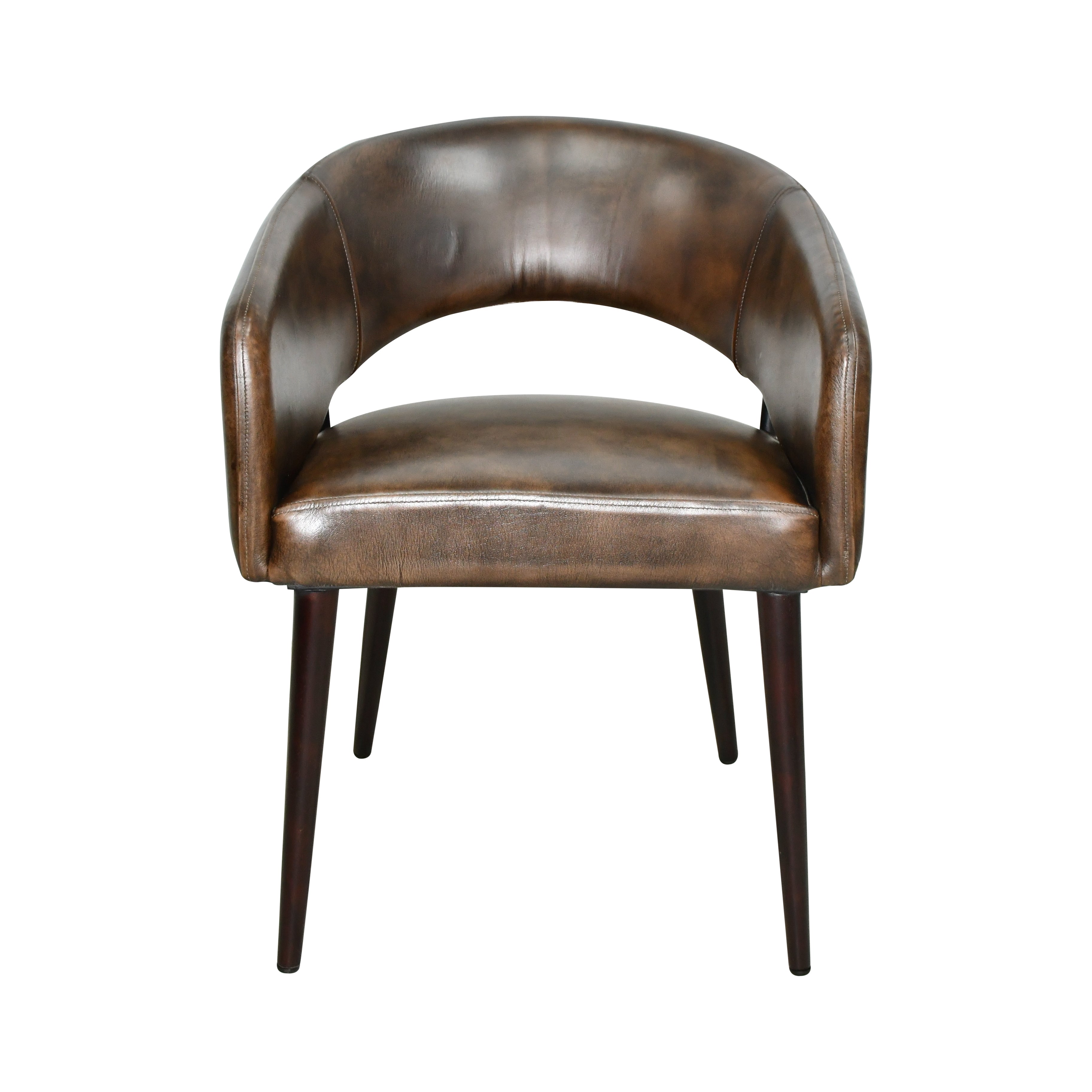 24" Antique Whiskey Leather Dining Chair