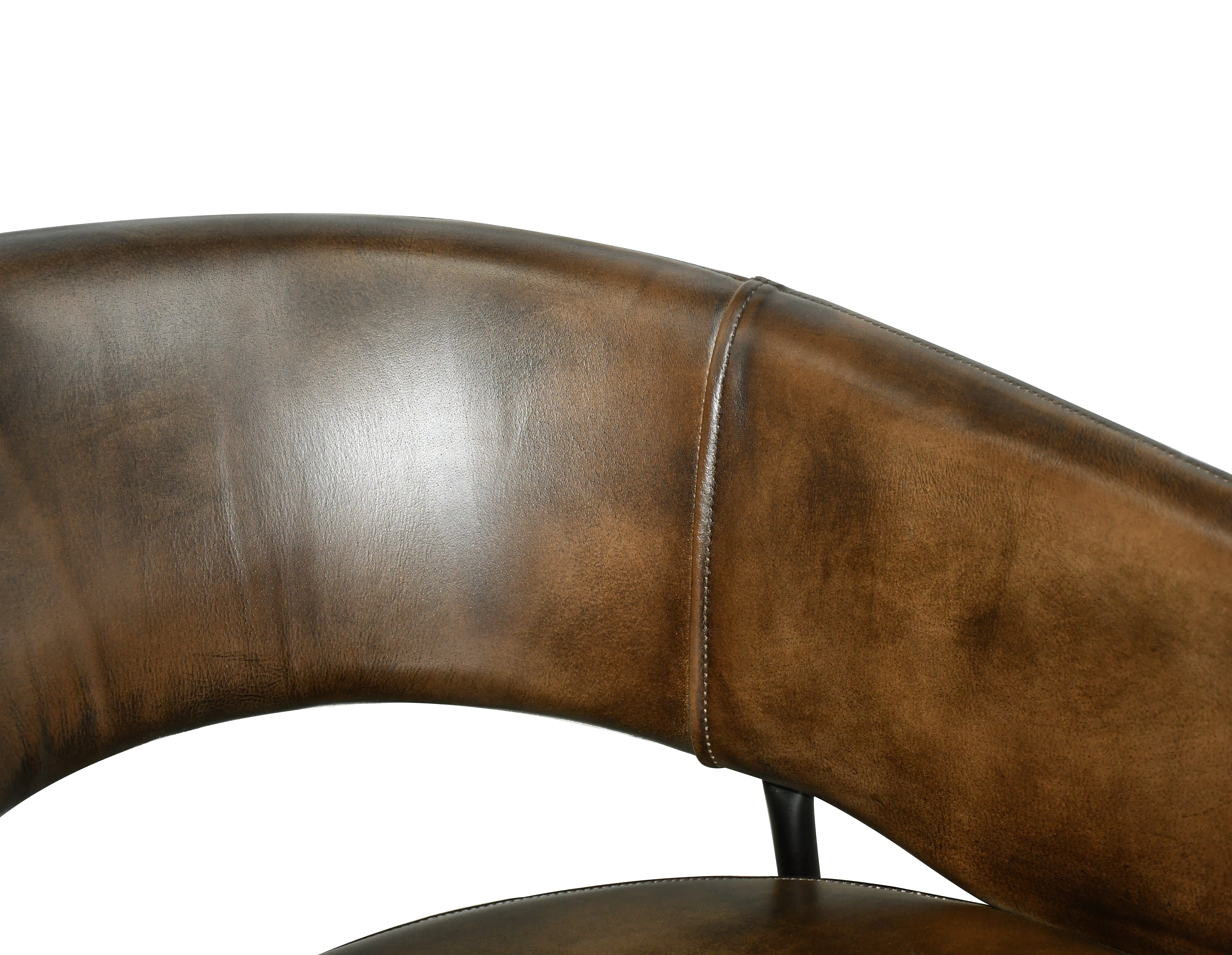 24" Antique Whiskey Leather Dining Chair