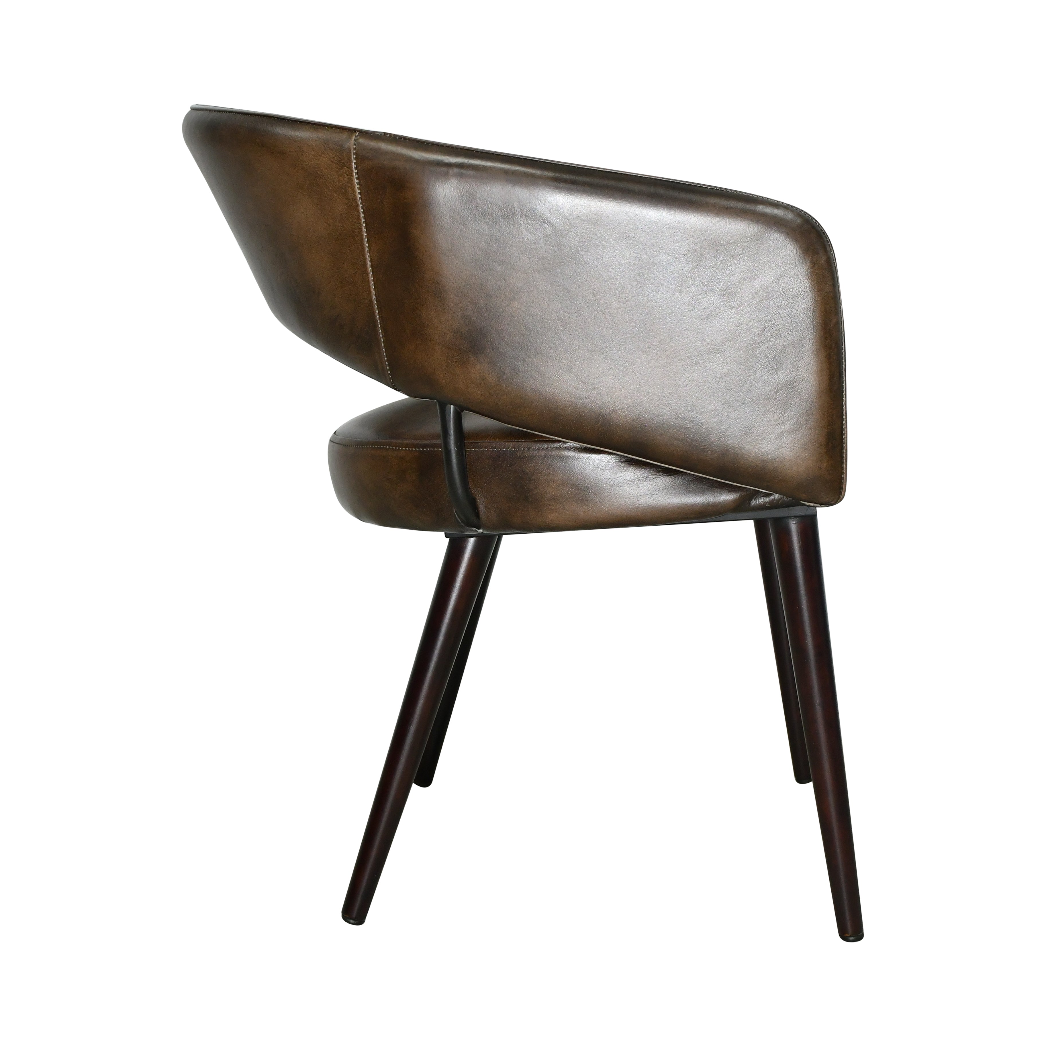 24" Antique Whiskey Leather Dining Chair