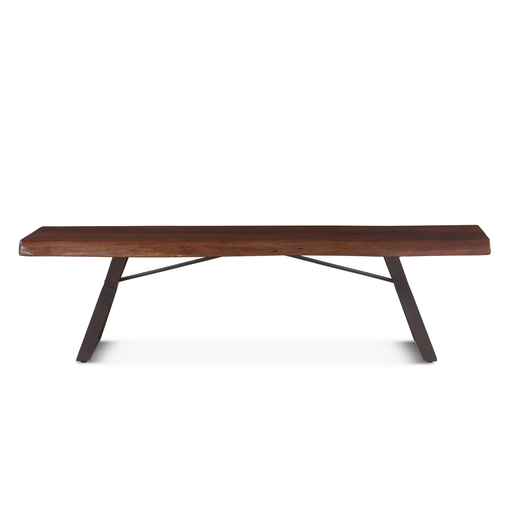 72" Walnut Acacia Wood Bench