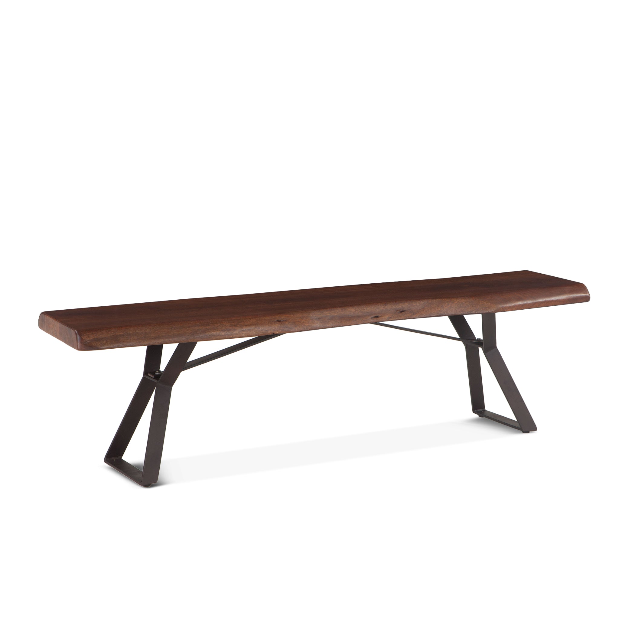 72" Walnut Acacia Wood Bench