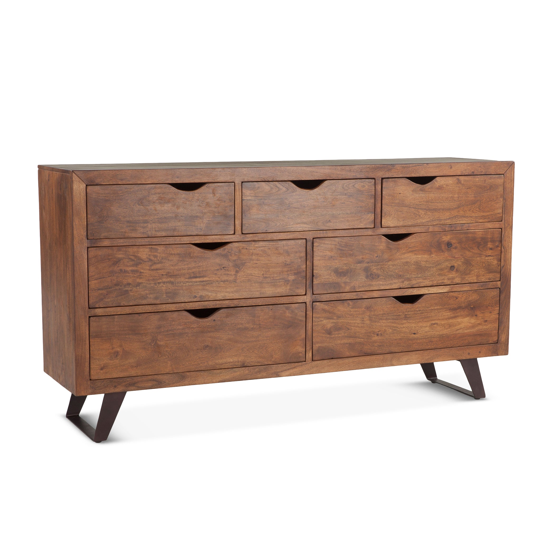 71" Walnut Wood Dresser