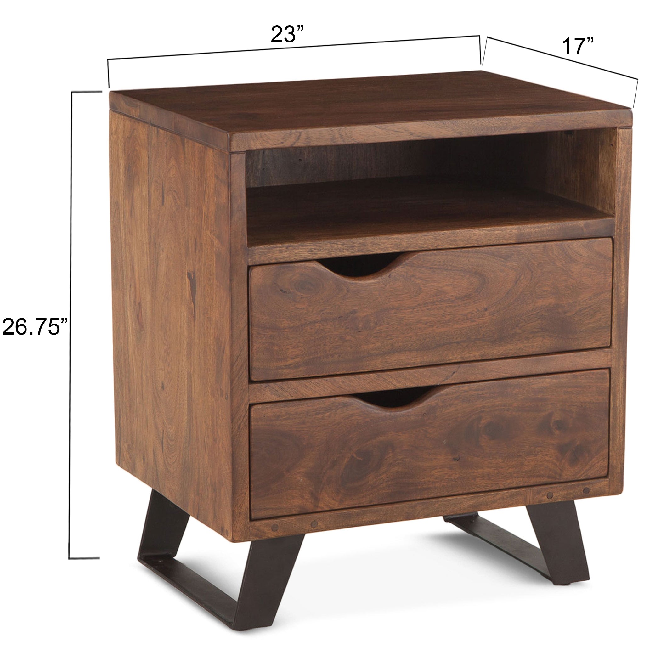 23" Walnut Wood Nightstand